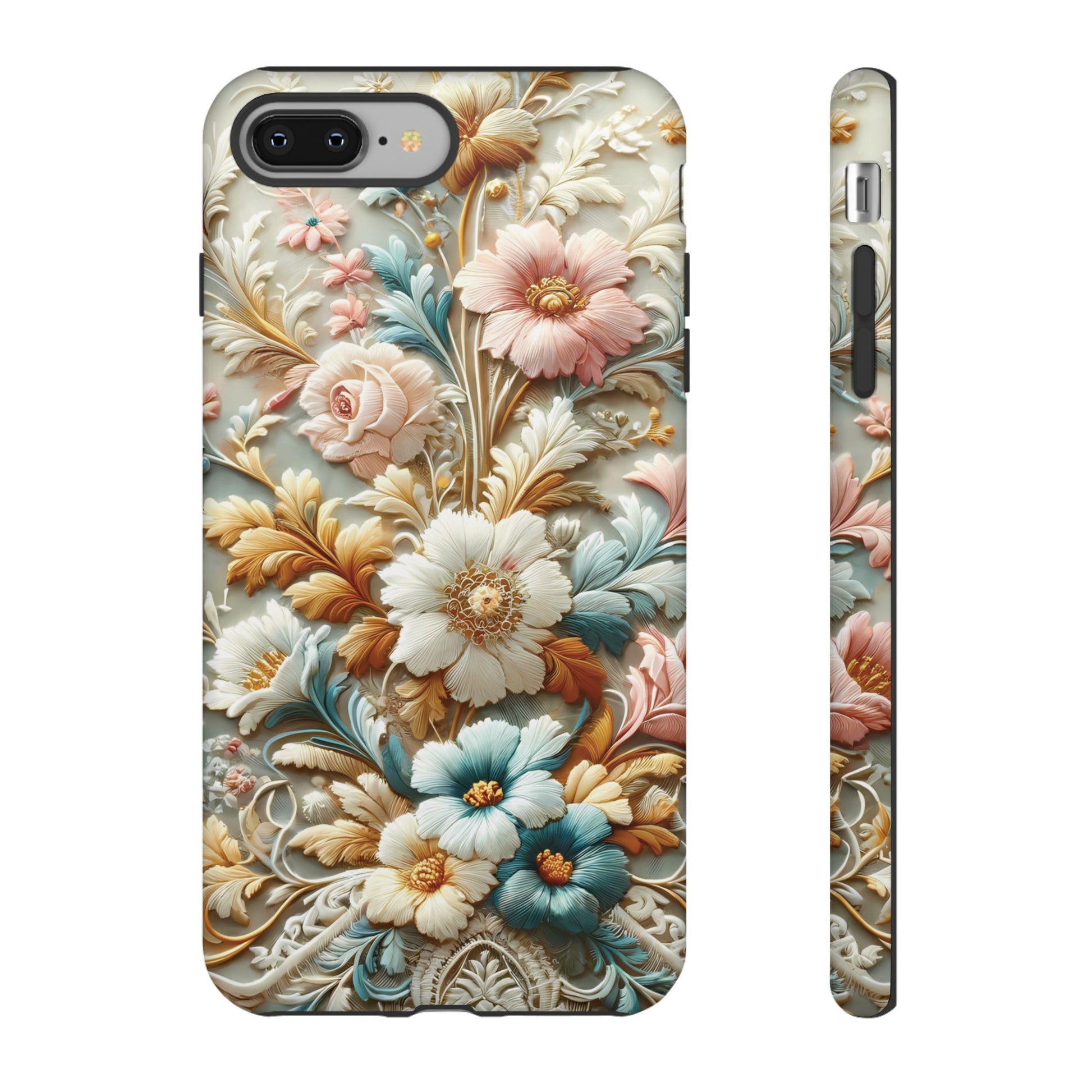 3D Elegant Faux Flowers Phone Case Stylish & Durable for iPhone Samsung Gift iPhone 15, 14, 13 Samsung Pixel Gift for Mom Accessory Gift for Her