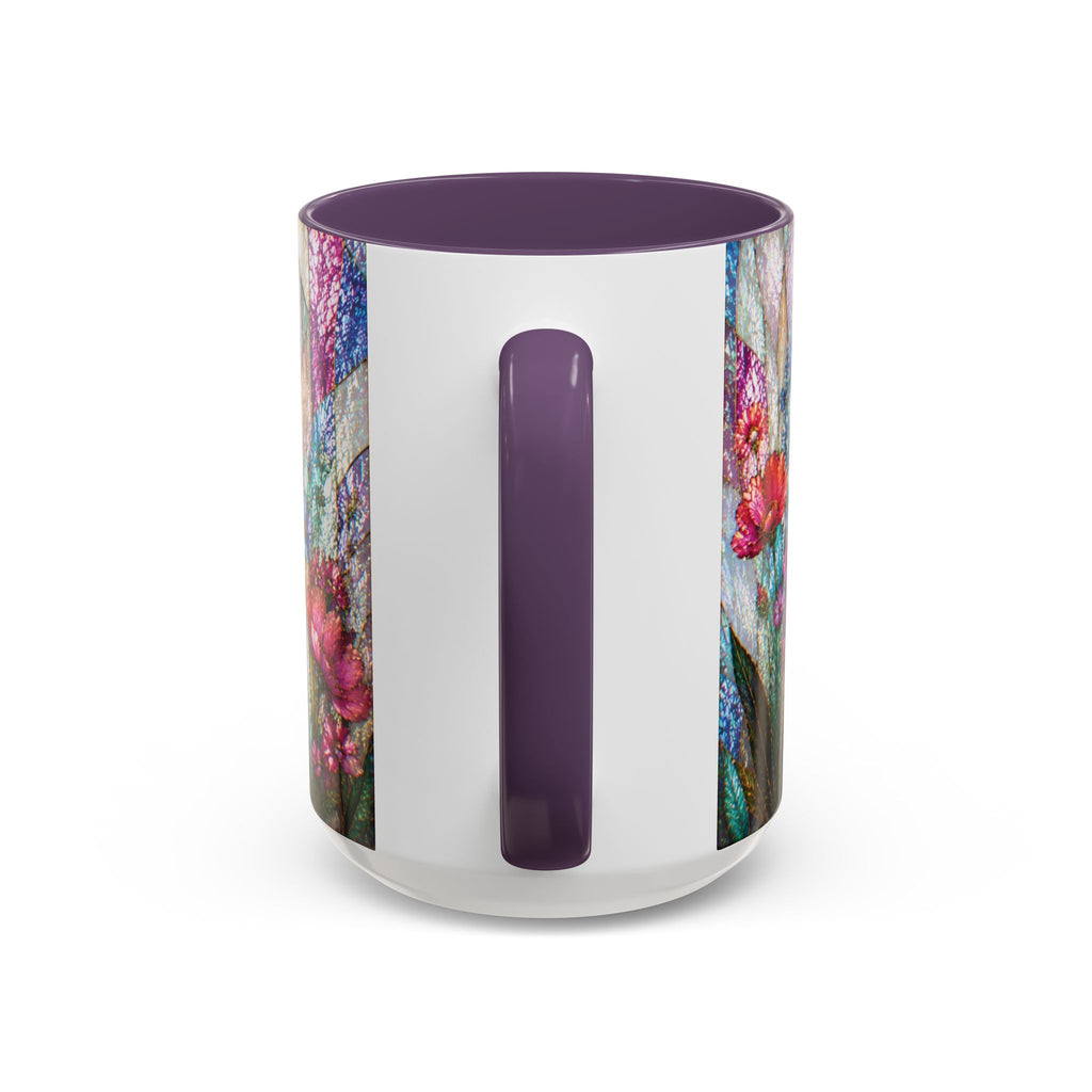 Wildflower Watercolor Coffee Mug Vibrant Wildflower Accent 11/15oz Stain Glass Illusion