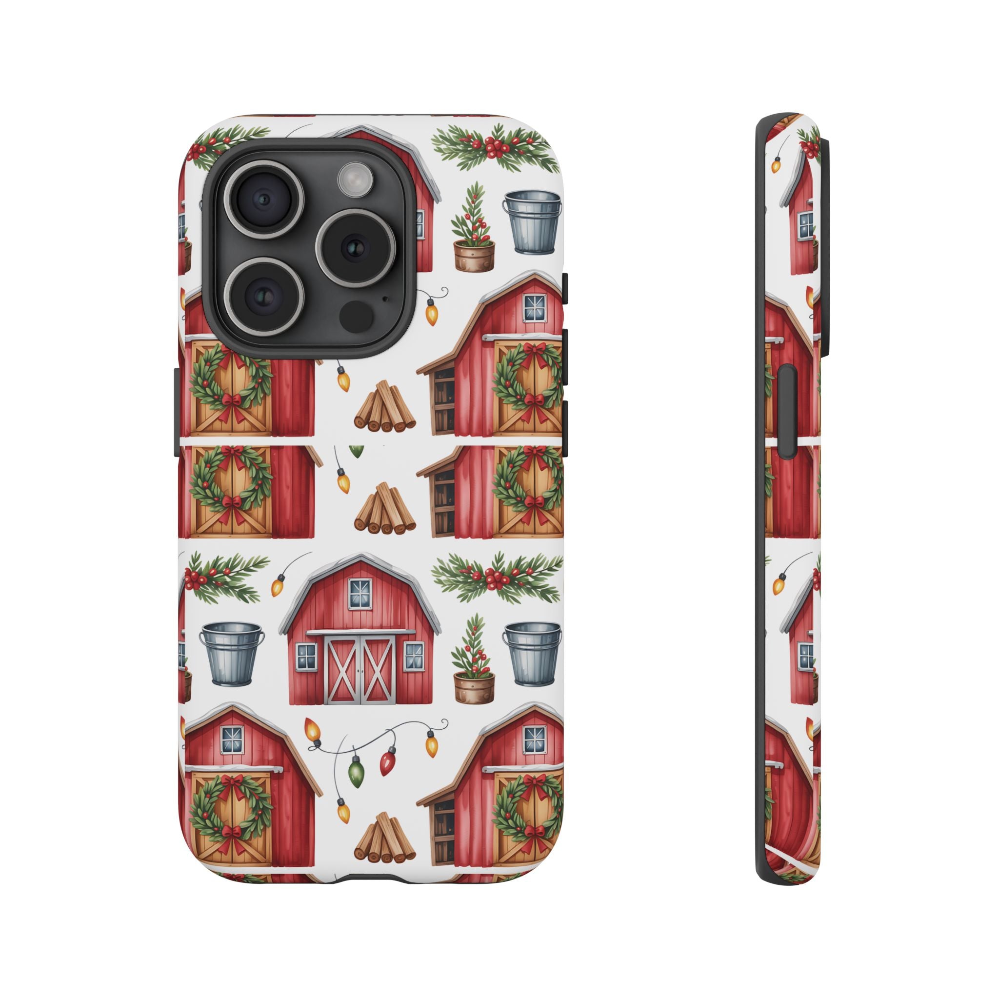 Farmhouse Christmas Design Phone Case - Stylish, Protective Cover for All Models Gift for Mom Accessory Gift for Her