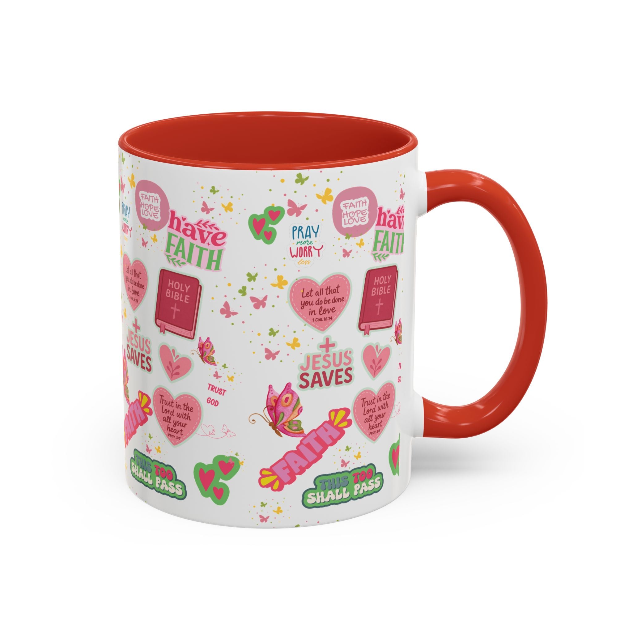 Commencez votre journée avec la foi | Mug chrétien avec verset biblique | Cadeau inspirant pour chrétiens | Mug à café en céramique 325 ml et 443 ml Matins de printemps douillets