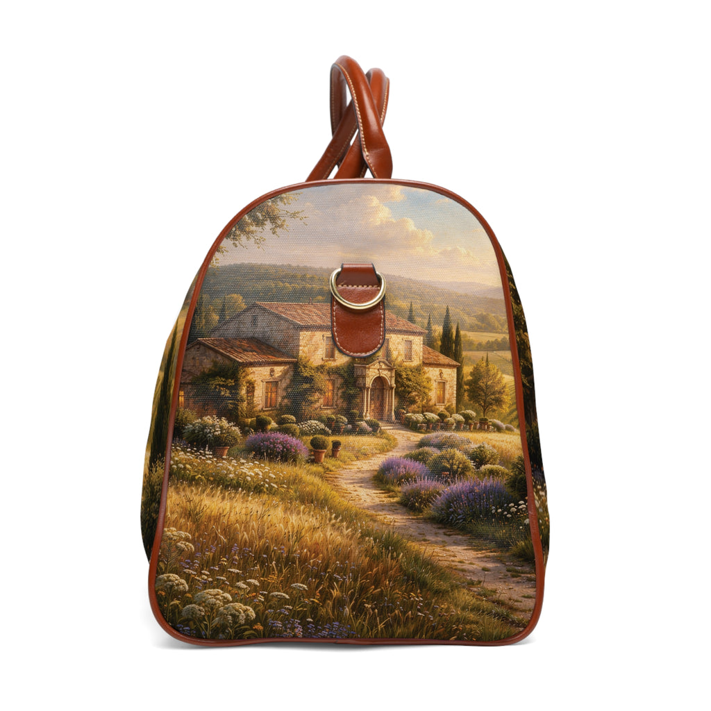 Golden Haven Farmhouse Landscape Weekend Travel Bag — Waterproof Luxe Travel Tote