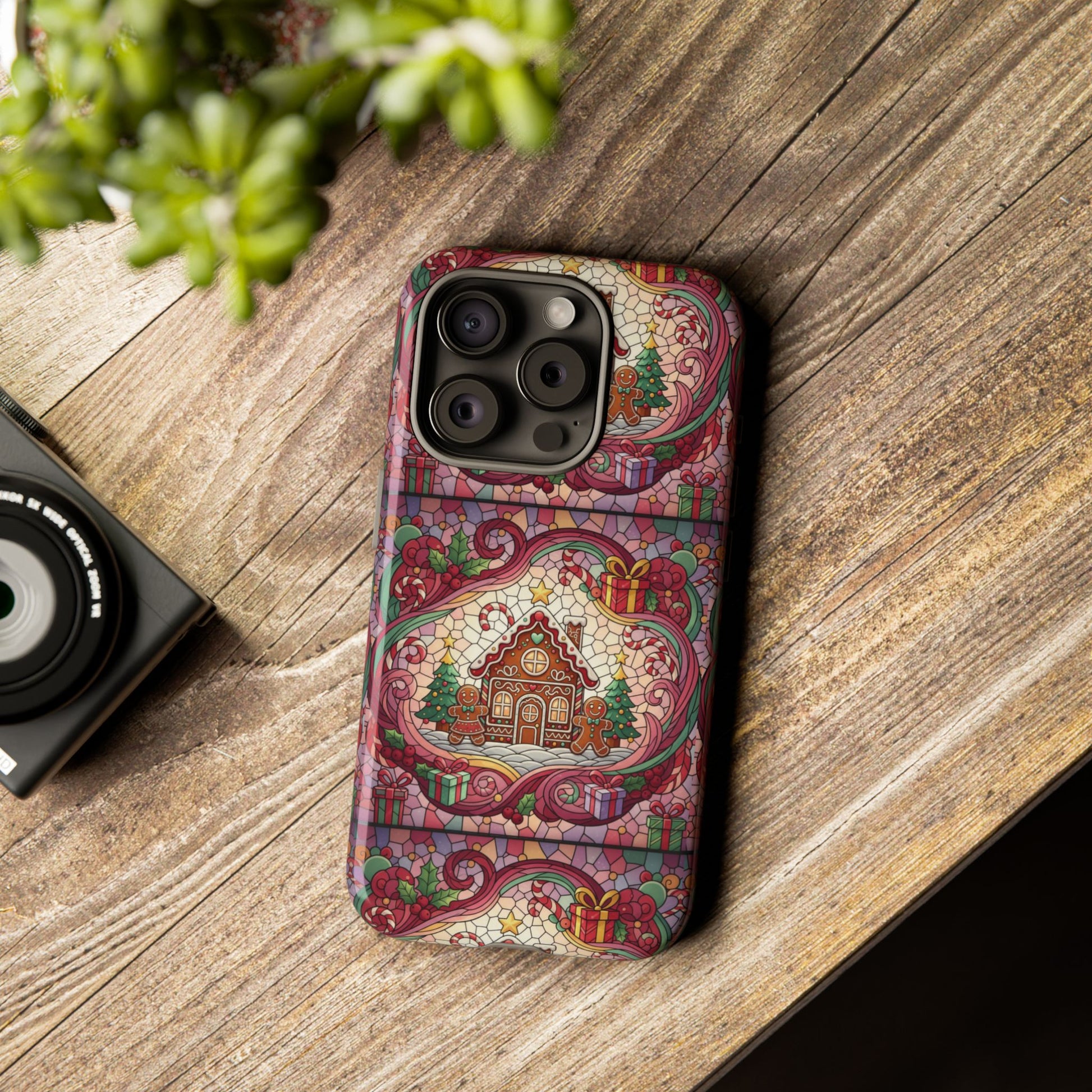 iPhone Case 17, 16  Gingerbread Stained Glass Tough Case Samsung perfect phone case