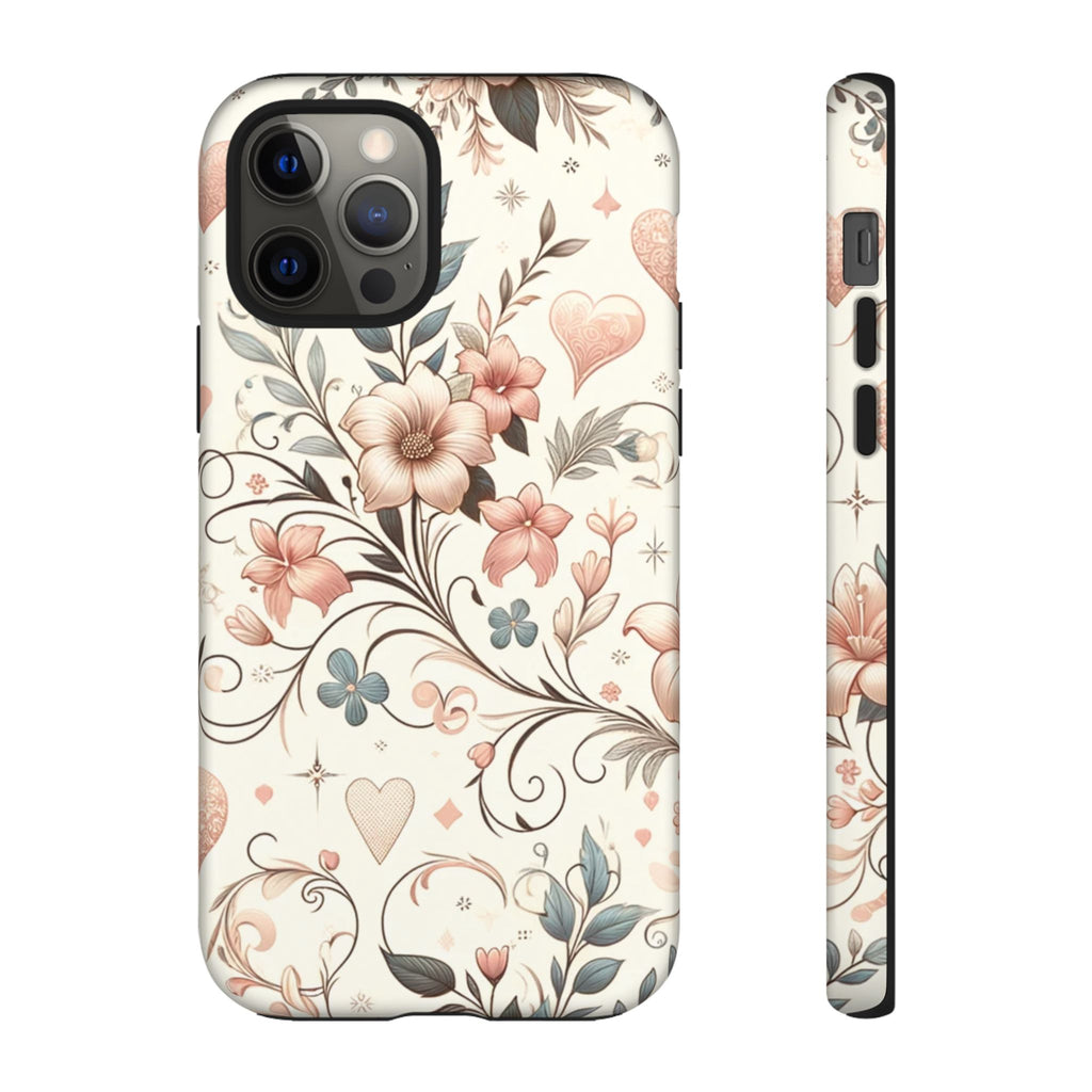 Floral Design Luxury Phone Tough Case Floral Elegant Durable Stylish for Modern Devices iPhone 17, 16 15, Samsung iPhone Samsung Accessory Gift for Her