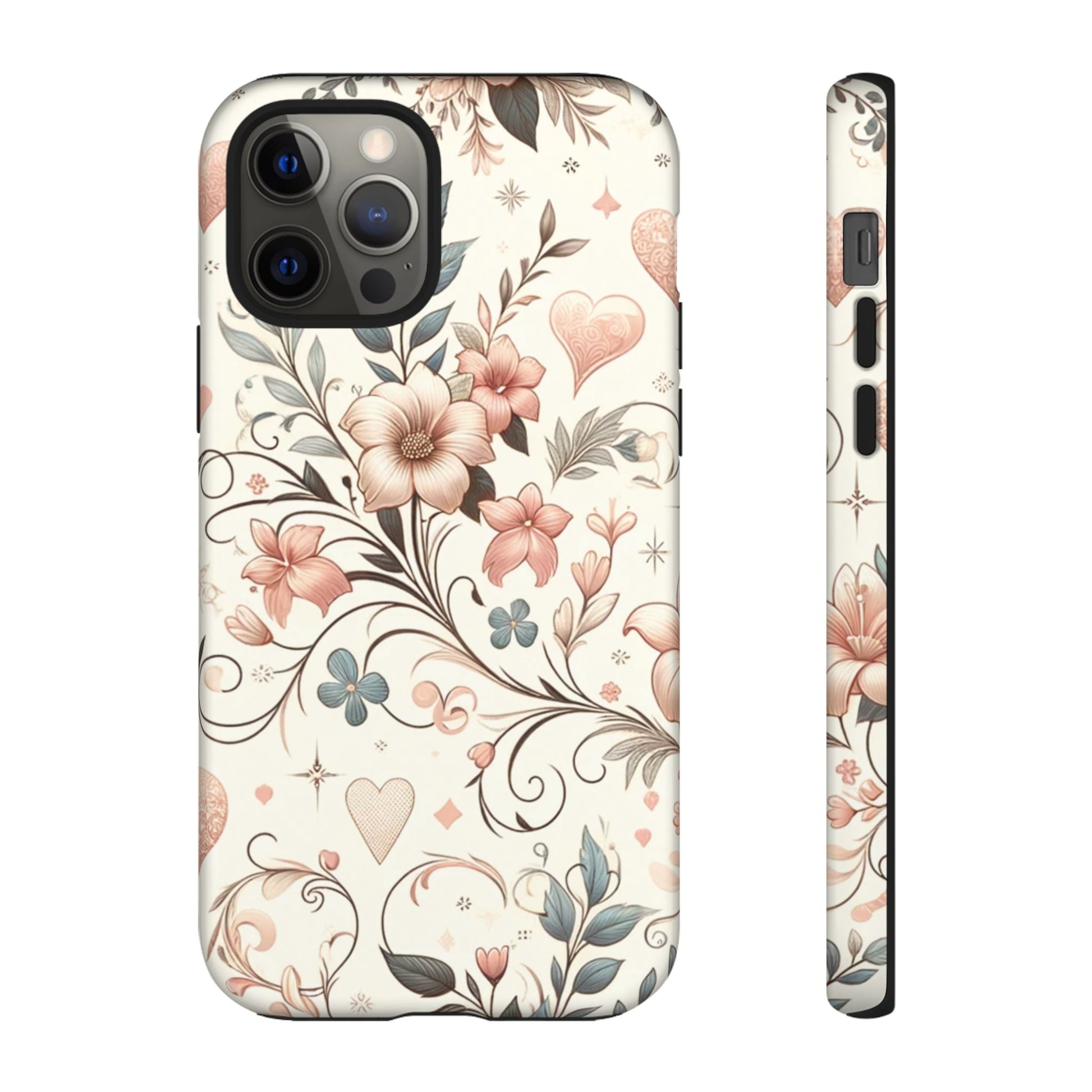 Floral Design Luxury Phone Tough Case Floral Elegant Durable Stylish for Modern Devices iPhone 17, 16 15, Samsung iPhone Samsung Accessory Gift for Her
