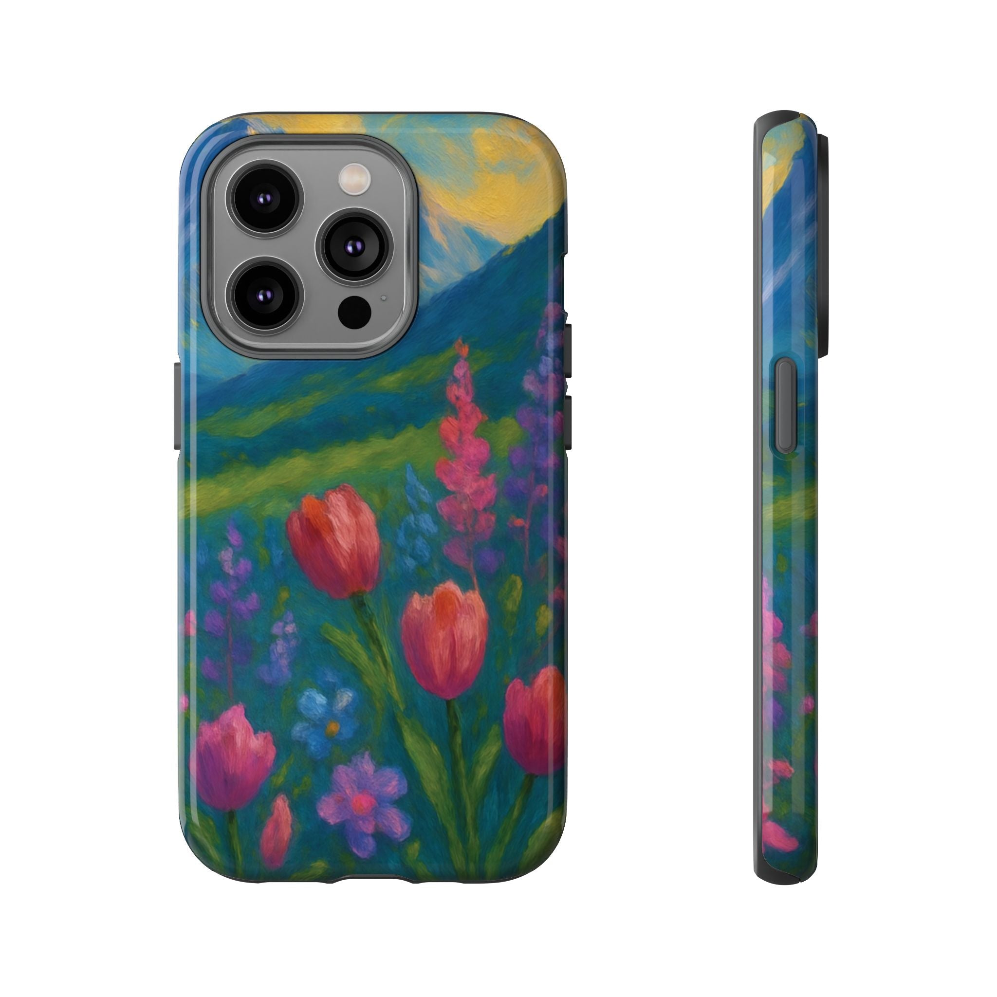 Mountains Wildflowers Phone Case | Vibrant Botanical Floral Design | Nature-Inspired Protective Cover for iPhone & Samsung | Trendy Aesthetic Gift Idea