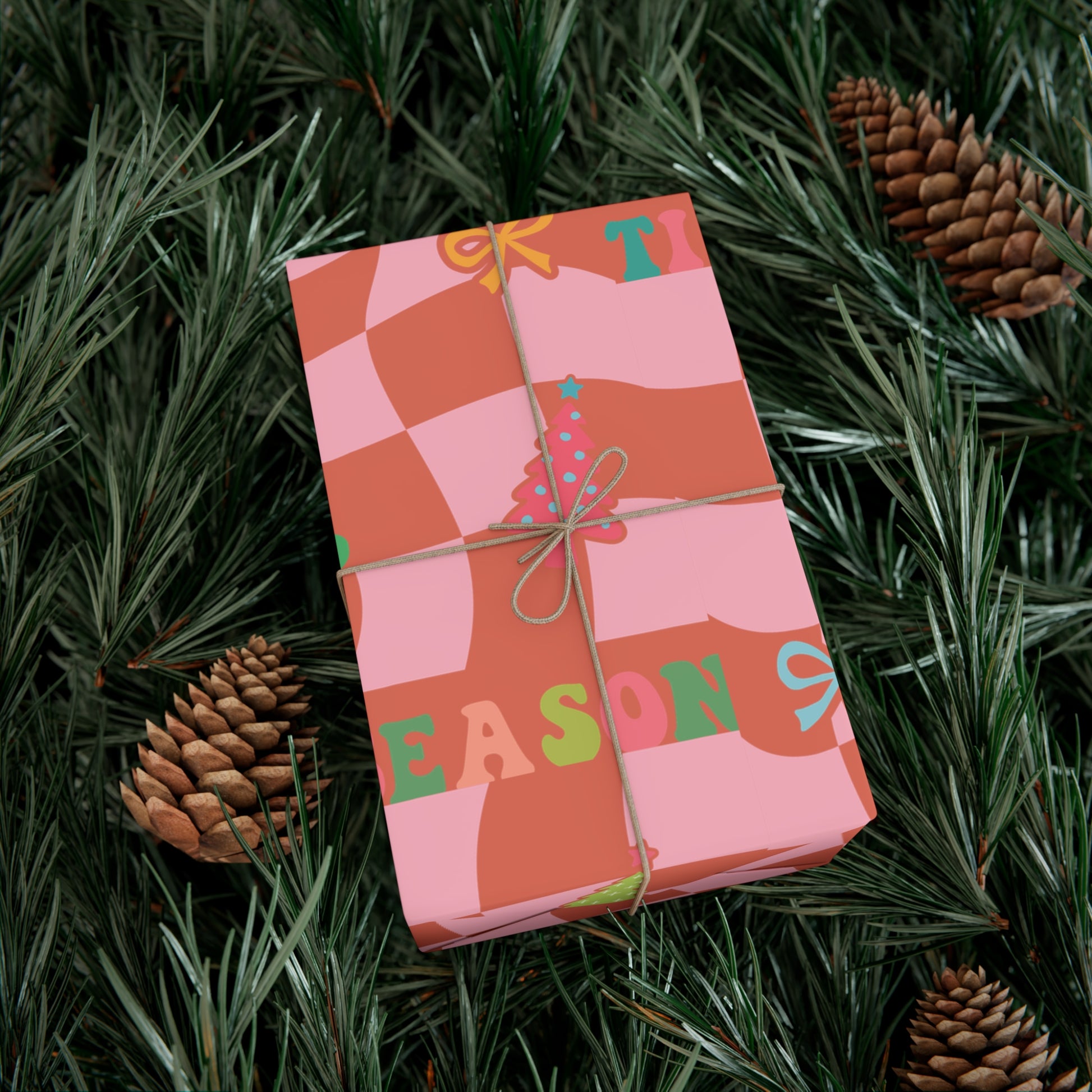 Retro Boho Wrapping Paper Festive Holiday Gift Wrap with Perfect for Christmas Presents, Crafting, Holiday Decor Premium Quality Perfect for Gift - MRSBYVALLE