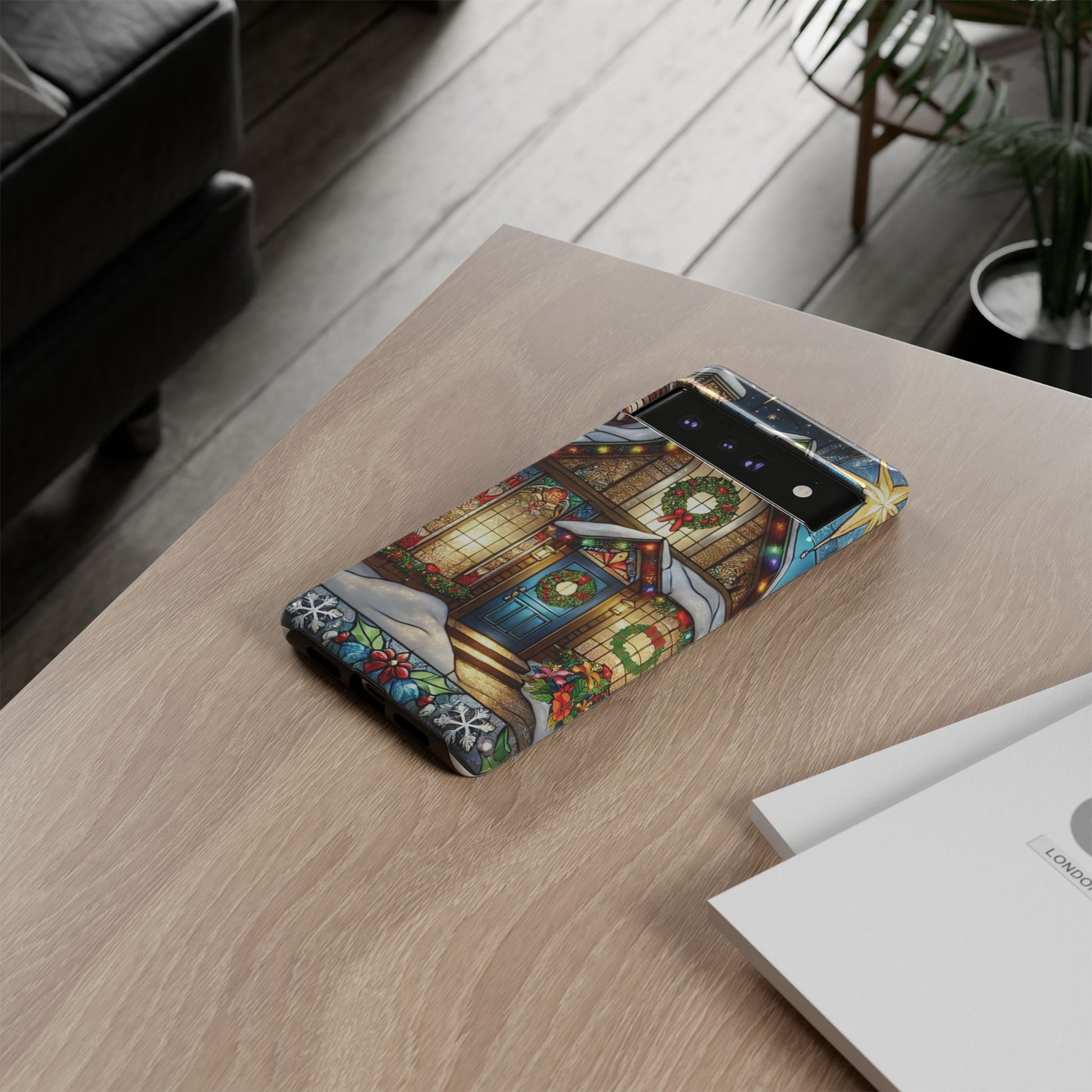Stain Glass Christmas Phone Case Unique Holiday Protection for Your Device | Stylish & Durable Cover Gift for Her Phone 15, Samsung iPhone Samsung Accessory Gift for Her - MRSBYVALLE