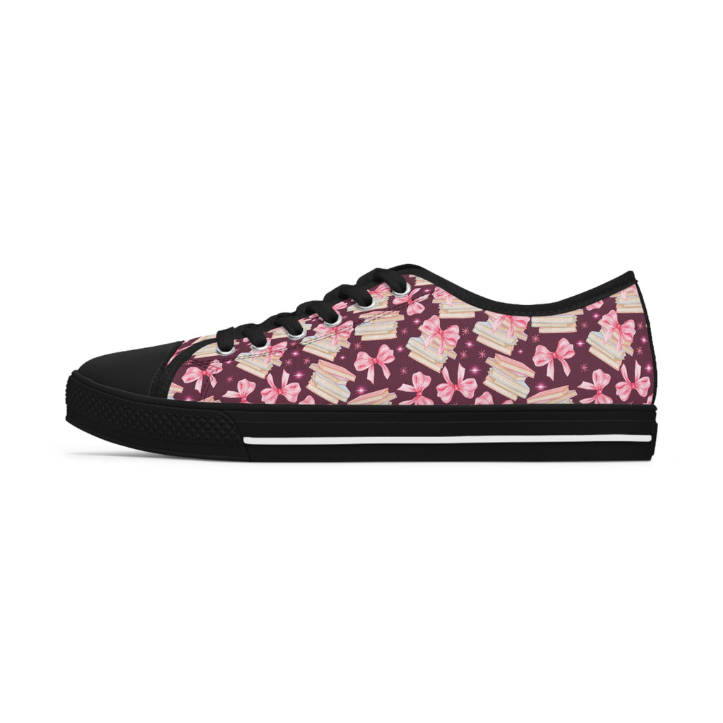 Coquette Pink Bows & Books Sneakers Step Out in Style with Stunning USA Symbol! Perfect for Everyday Wear and Proud Americans. Durable, High-Quality Footwear Everyday Activities - MRSBYVALLE