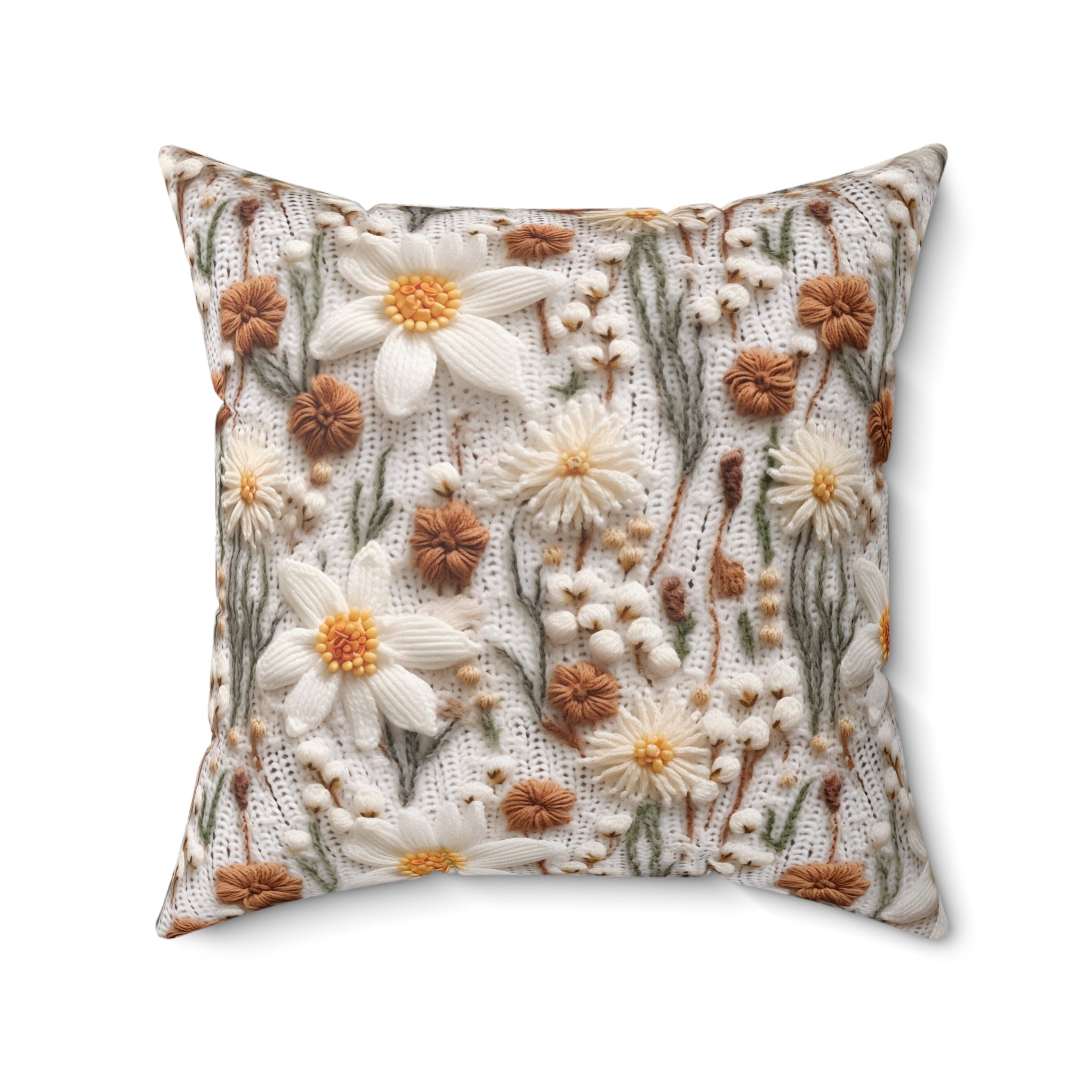 Enchanting Wildflower Mirage Boho 3D Embroidery Illusion Decorative Pillow Touch of Beauty to Your Decor Living Room Comfort for Bedroom or Housewarming Gift New House, Bridal Shower Gift.