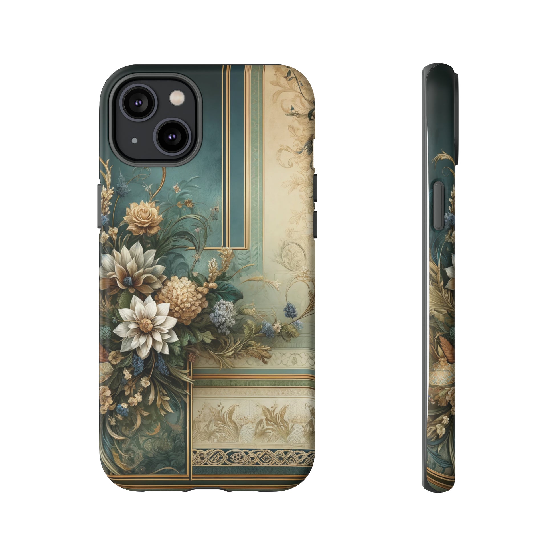 Victorian Floral Boho Luxury Phone Tough Case Floral Elegant Durable Stylish for Modern Devices iPhone 15, Samsung iPhone Samsung Accessory Gift for Her.