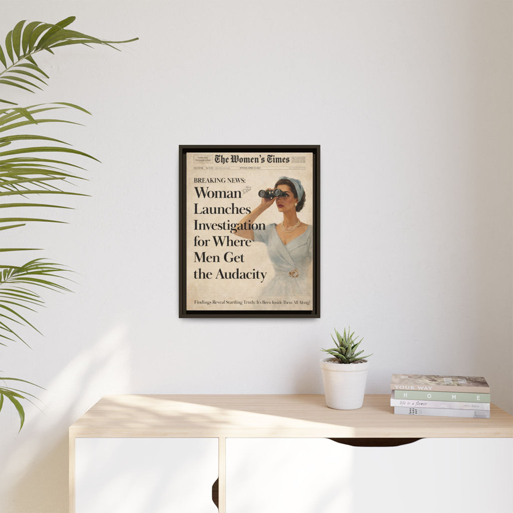 Vintage Funny Women's Retro Art Matte Canvas Framed — Retro Inspirational Wall Art
