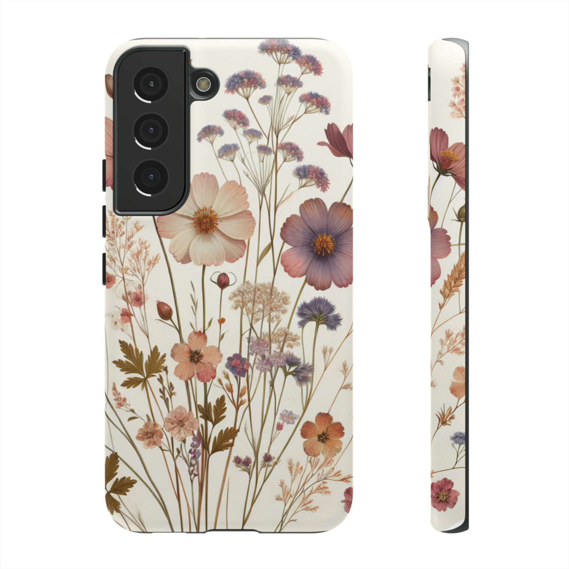 Wildflower Boho Luxury Phone Tough Case Floral Elegant Durable Stylish for Modern Devices iPhone 15, Samsung iPhone Samsung Accessory Gift for Her.