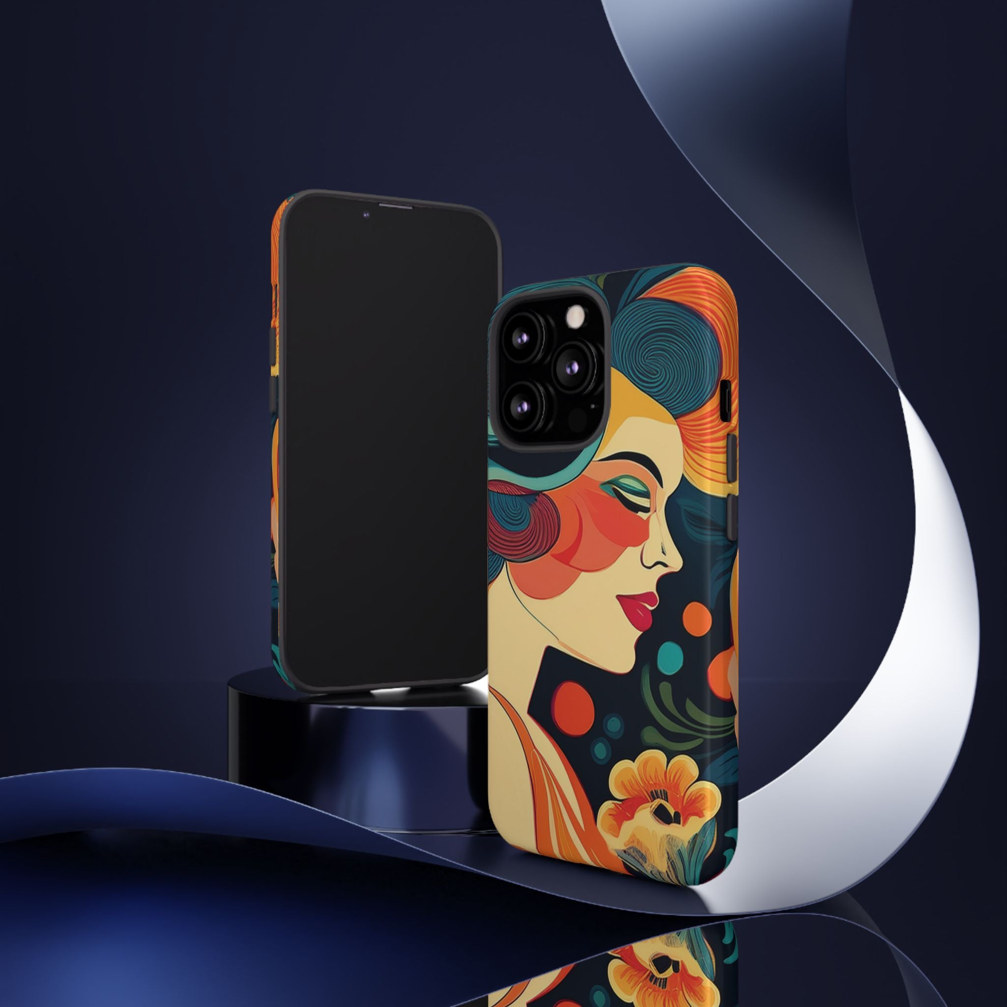 Coque de Téléphone Esthétique Années 50 Rétro Design d'Inspiration Vintage aux Couleurs Pastel Housse Style Mid-Century pour Modèles iPhone et Samsung Galaxy