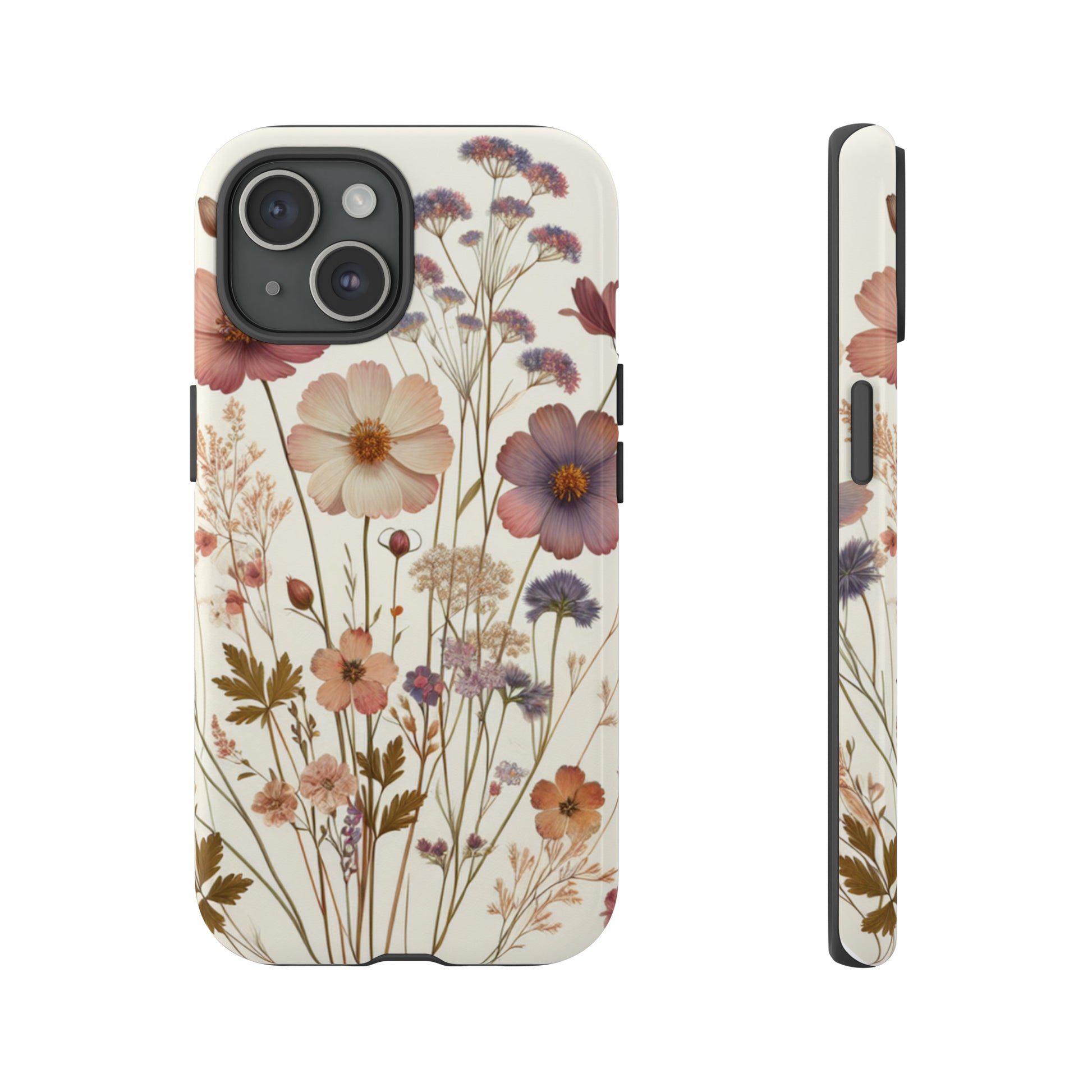 Wildflower Boho Luxury Phone Tough Case Floral Elegant Durable Stylish for Modern Devices iPhone 15, Samsung iPhone Samsung Accessory Gift for Her.