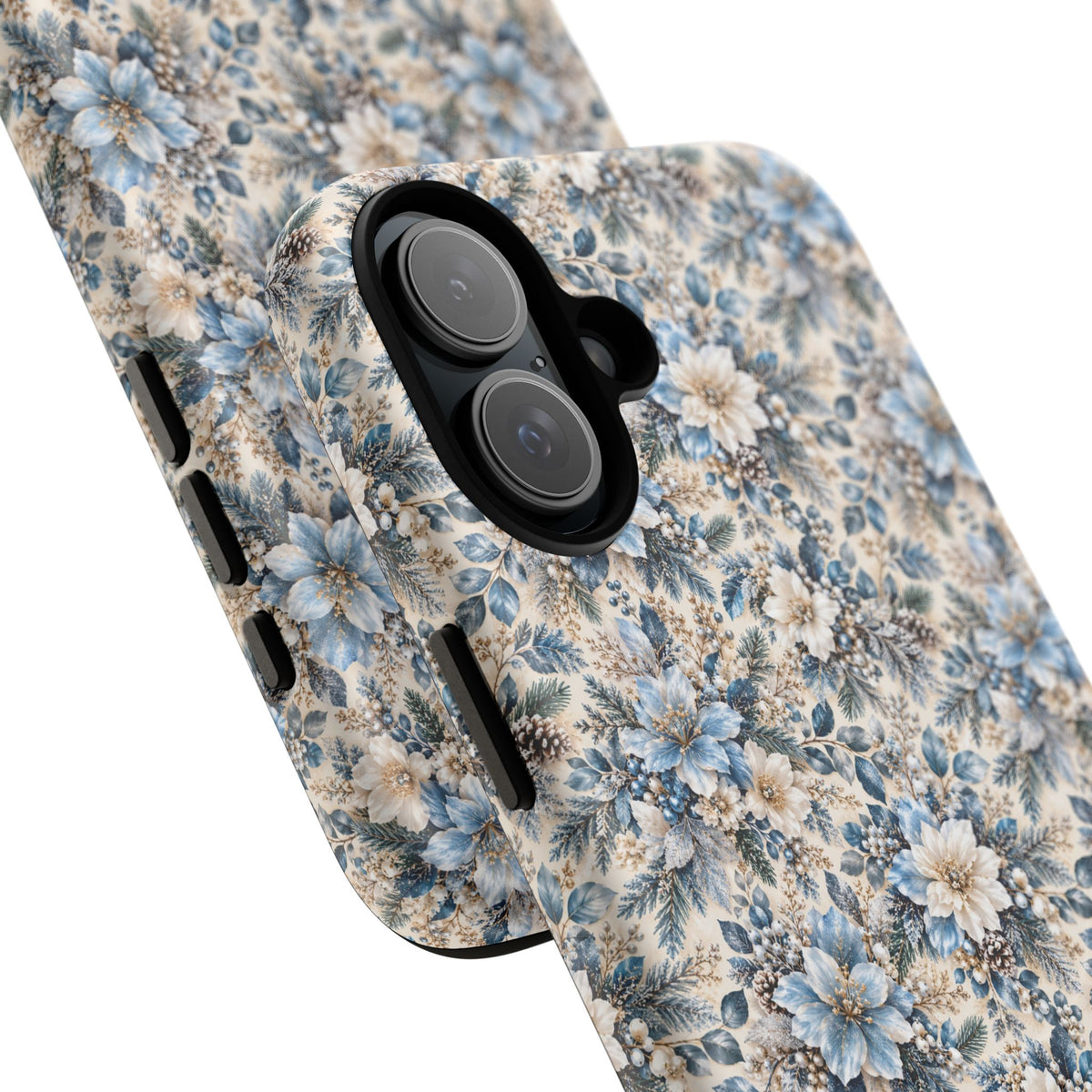 Icy Blue Floral MagSafe Tough Phone Case