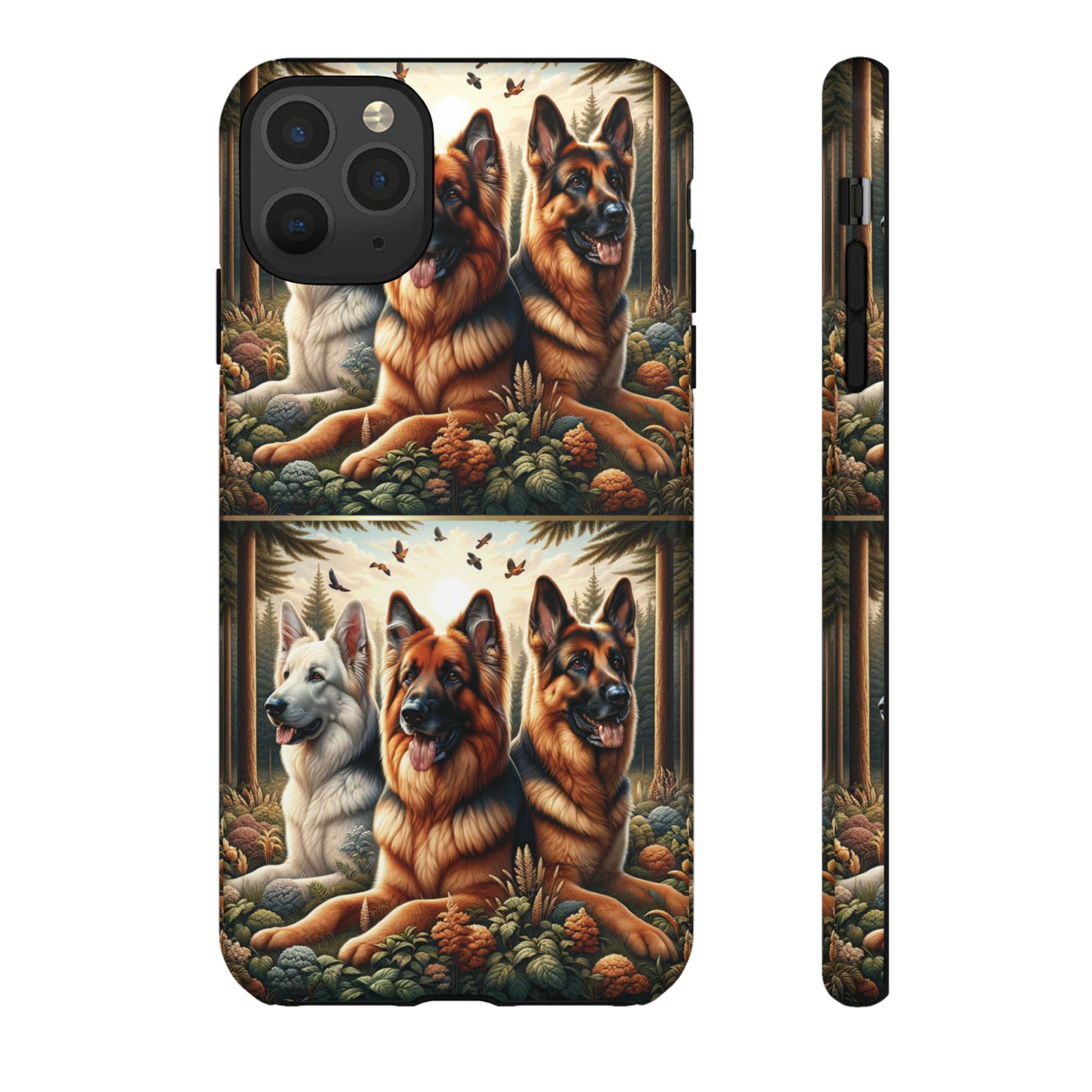 German Shepherd Phone Tough Case Floral Elegant Durable Dog Lover Devices iPhone 15, Samsung iPhone Samsung Accessory Gift for Her.
