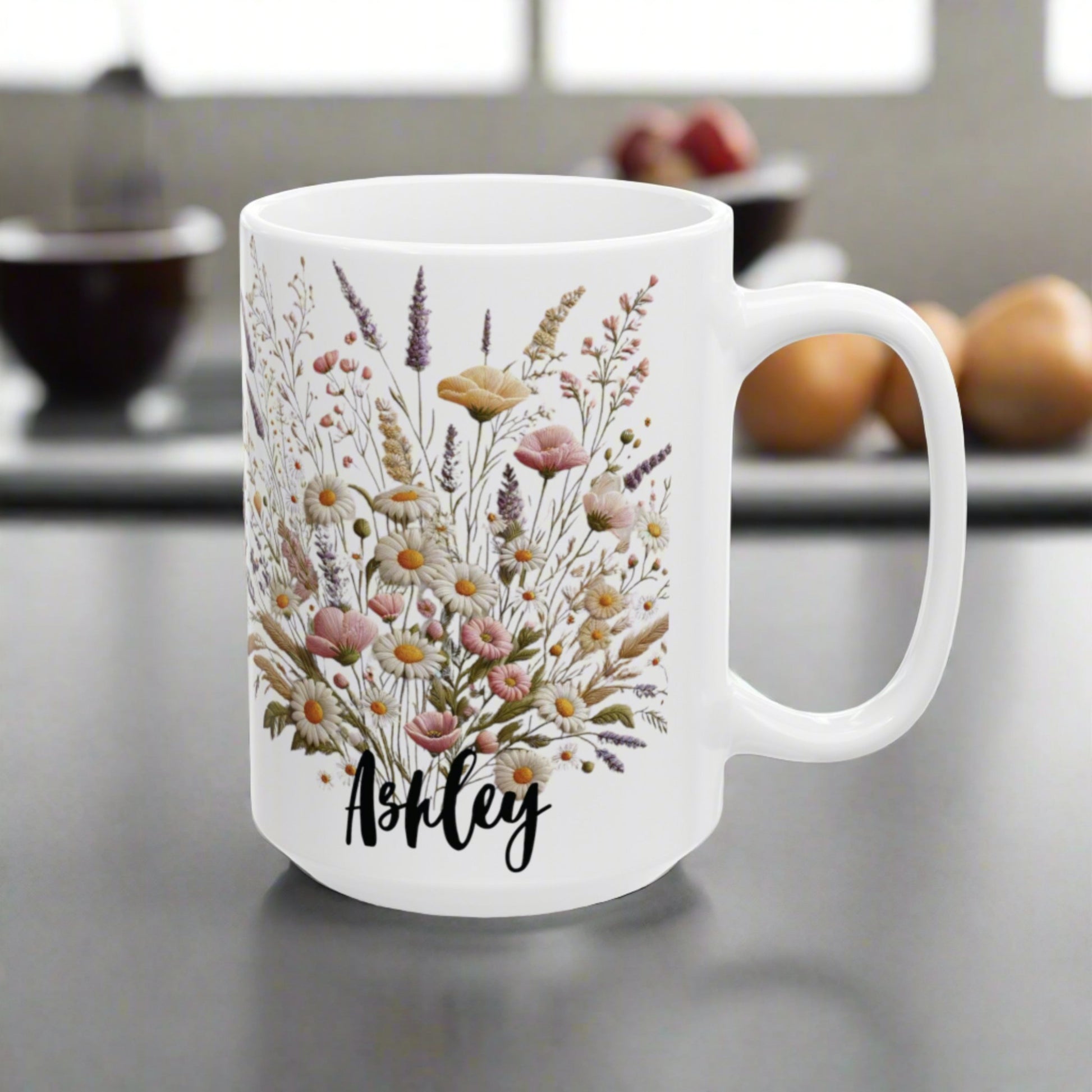 Personalized Boho Wildflower Best Coffee Mug | Custom Name Mug | Floral Design | Custom Gift for Her | Birthday Gift | Wedding Wildflowers Custom Mug | Available in 11 oz and 15 oz Available in 11 oz & 15 oz Ideal Gift for Cozy Coffee Moments - MRSBYVALLE