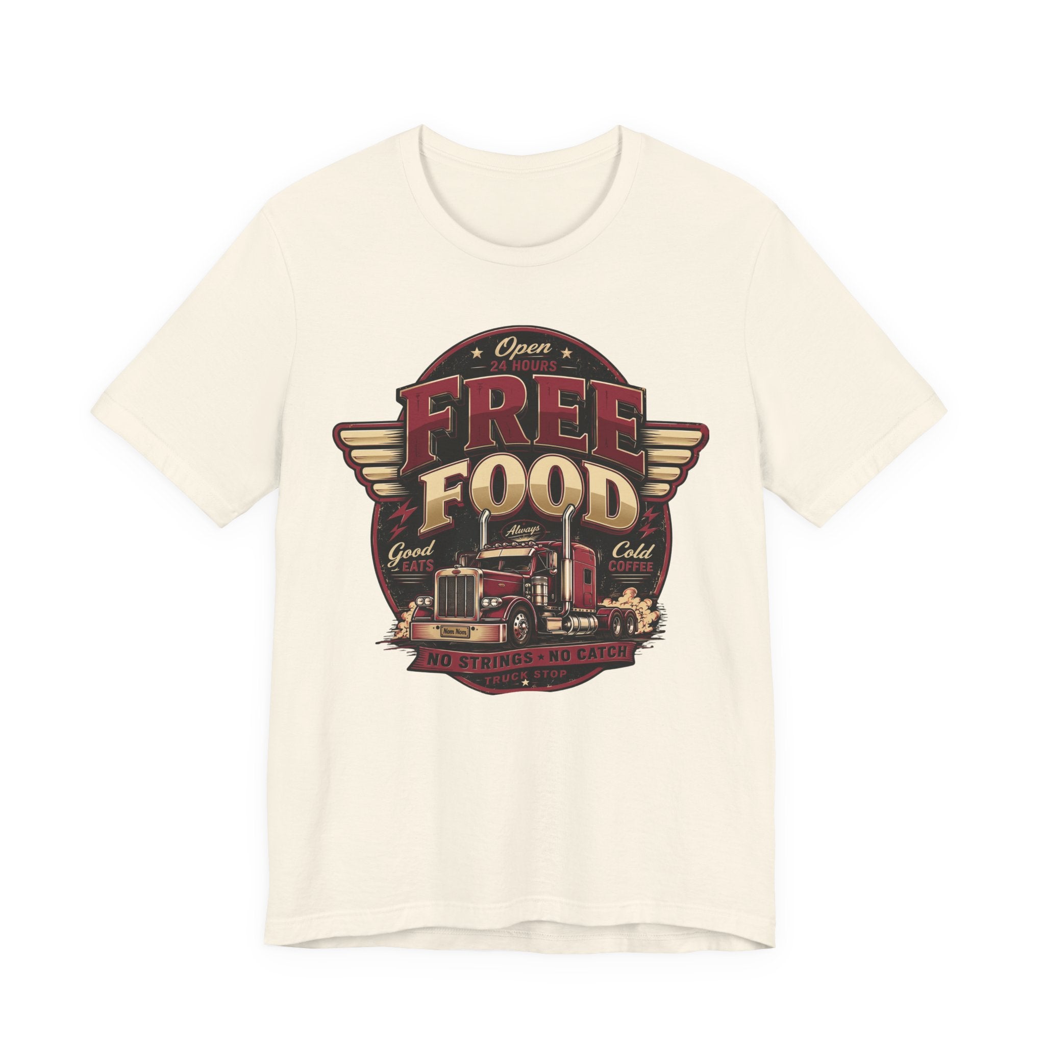 T-shirt humoristique « Free Food » pour camion de cuisine, parfait pour papa ou mari