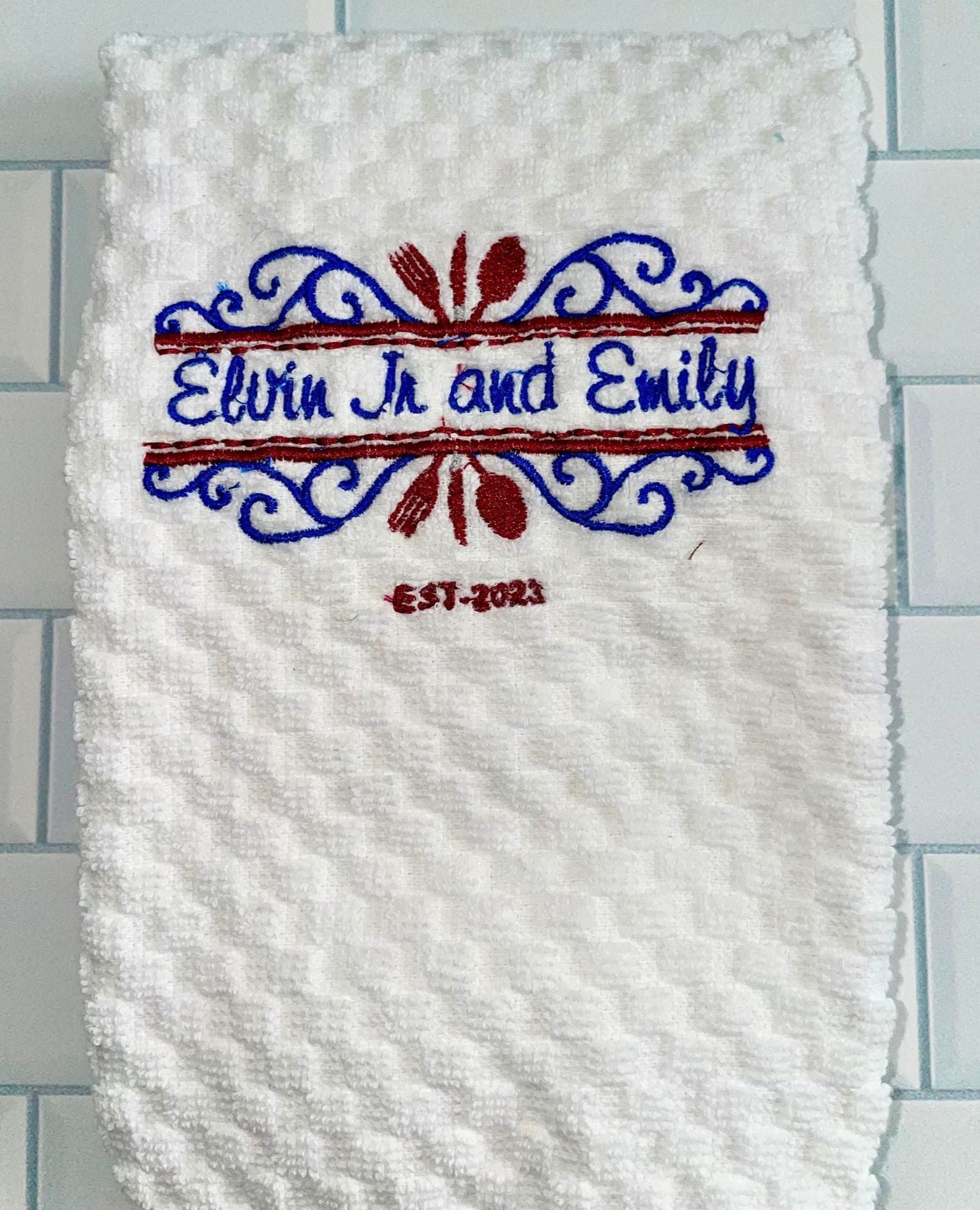 Custom Embroidered Kitchen Dish Towels - Personalized Gifts for Grandma, Mom & Loved Ones - Add Names for Unique, Heartfelt Presents for Any Occasion - MRSBYVALLE