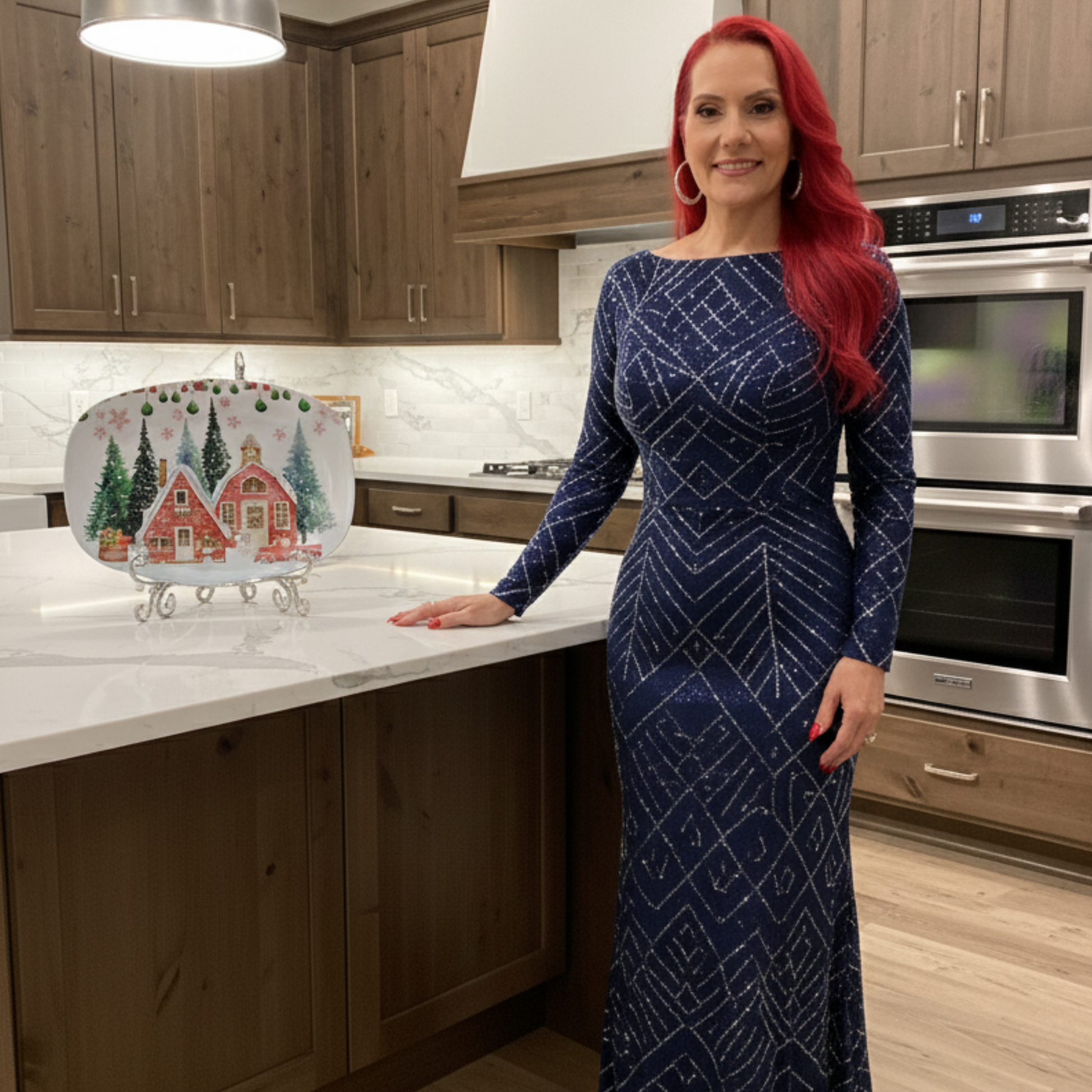 Classic Vintage Snowman Christmas Platter | 10x14 Winter Holiday Serving Dish