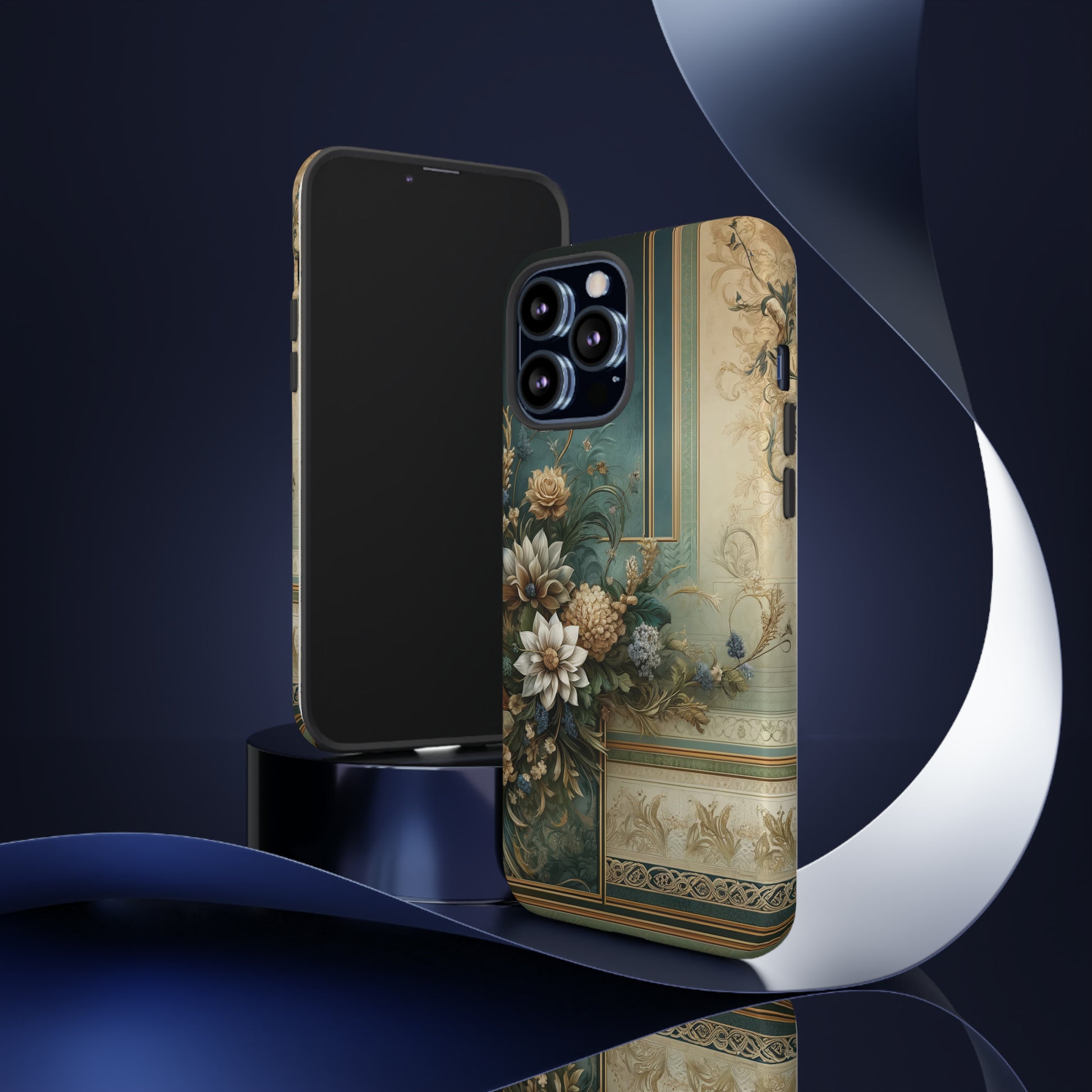 Victorian Floral Boho Luxury Phone Tough Case Floral Elegant Durable Stylish for Modern Devices iPhone 15, Samsung iPhone Samsung Accessory Gift for Her.