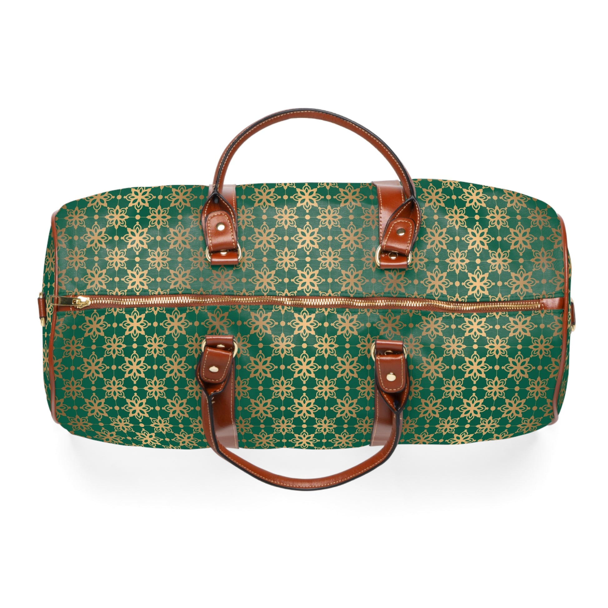 Elegant Green Travel Bag with Gold Accents Perfect for Holiday Trips & Weekend Getaways – Stylish & Durable Overnight Bag for Luxurious and Chic Travel - MRSBYVALLE