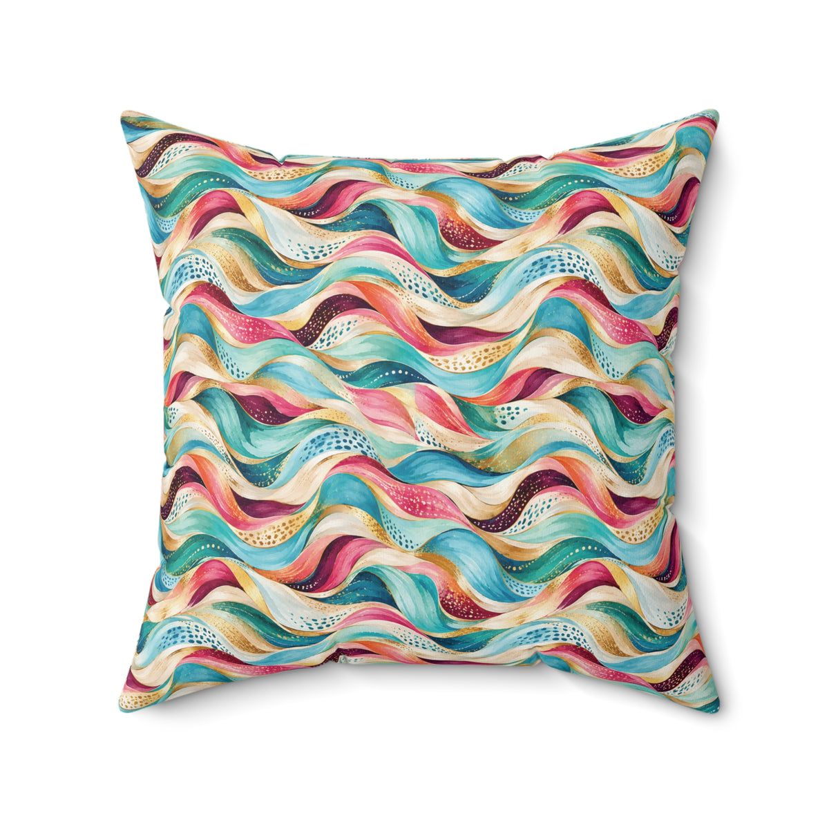 Colorful Abstract Wave Throw Pillow