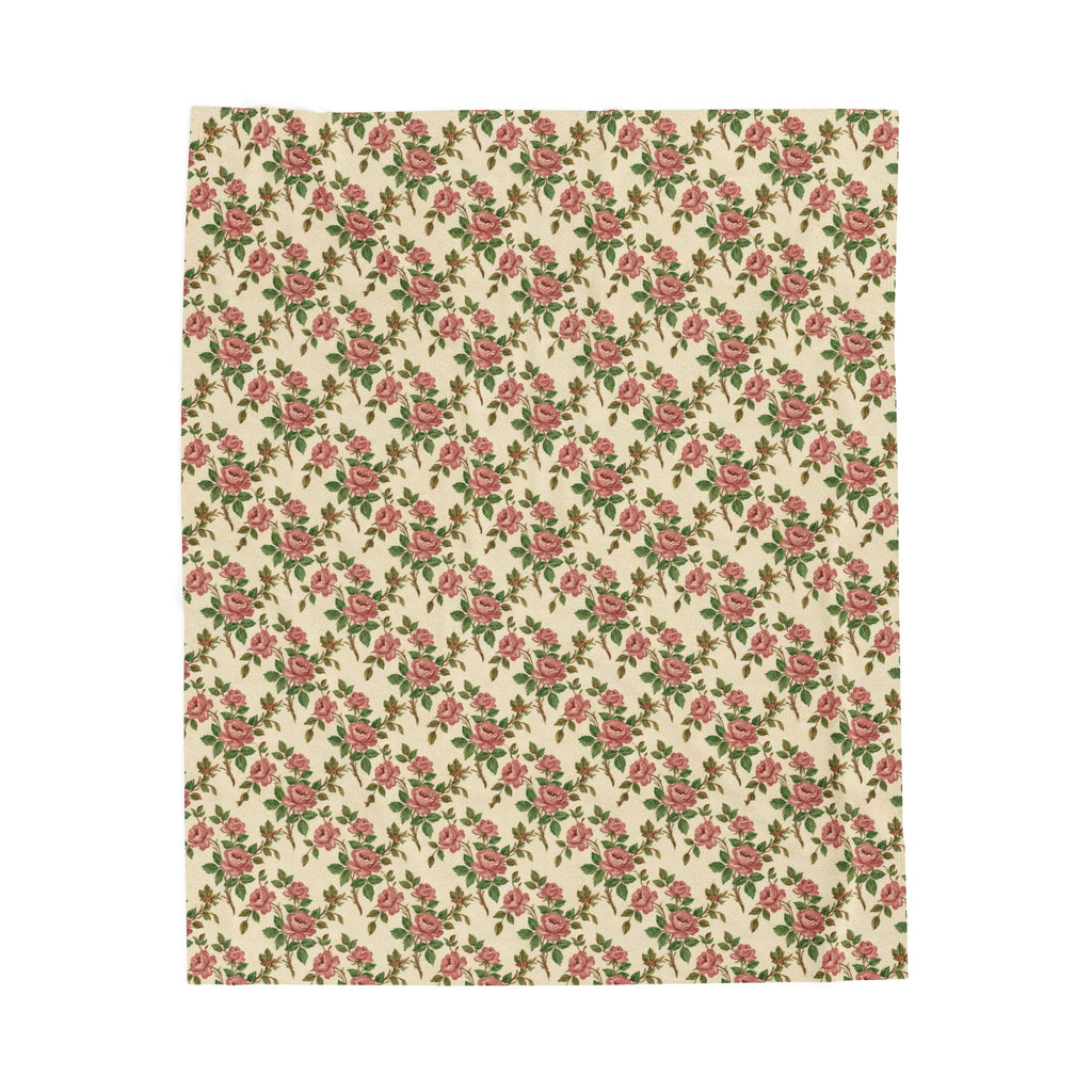 Vintage Franciscan Rose Plush Blanket - Cozy Throw Blanket