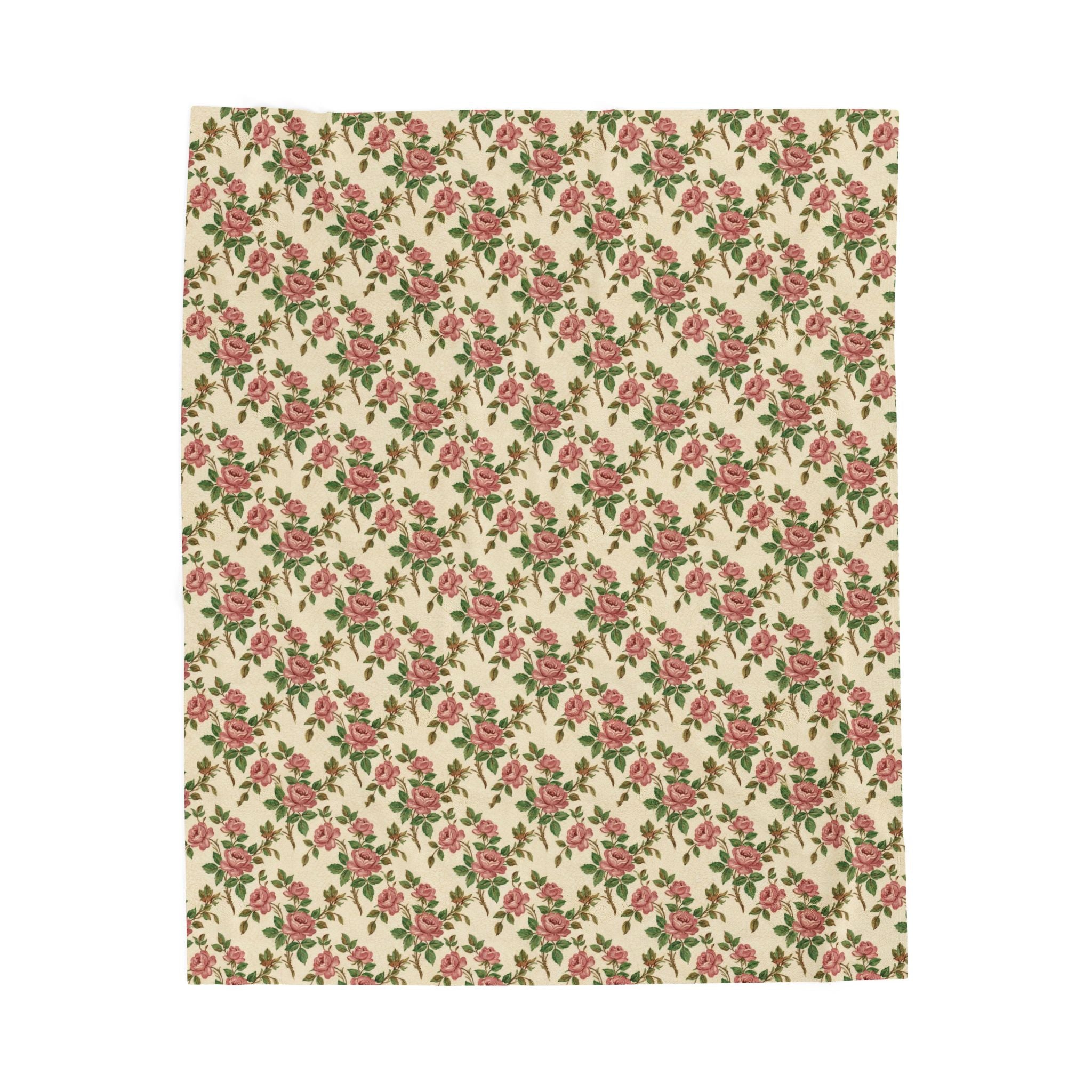 Vintage Franciscan Rose Plush Blanket - Cozy Throw Blanket
