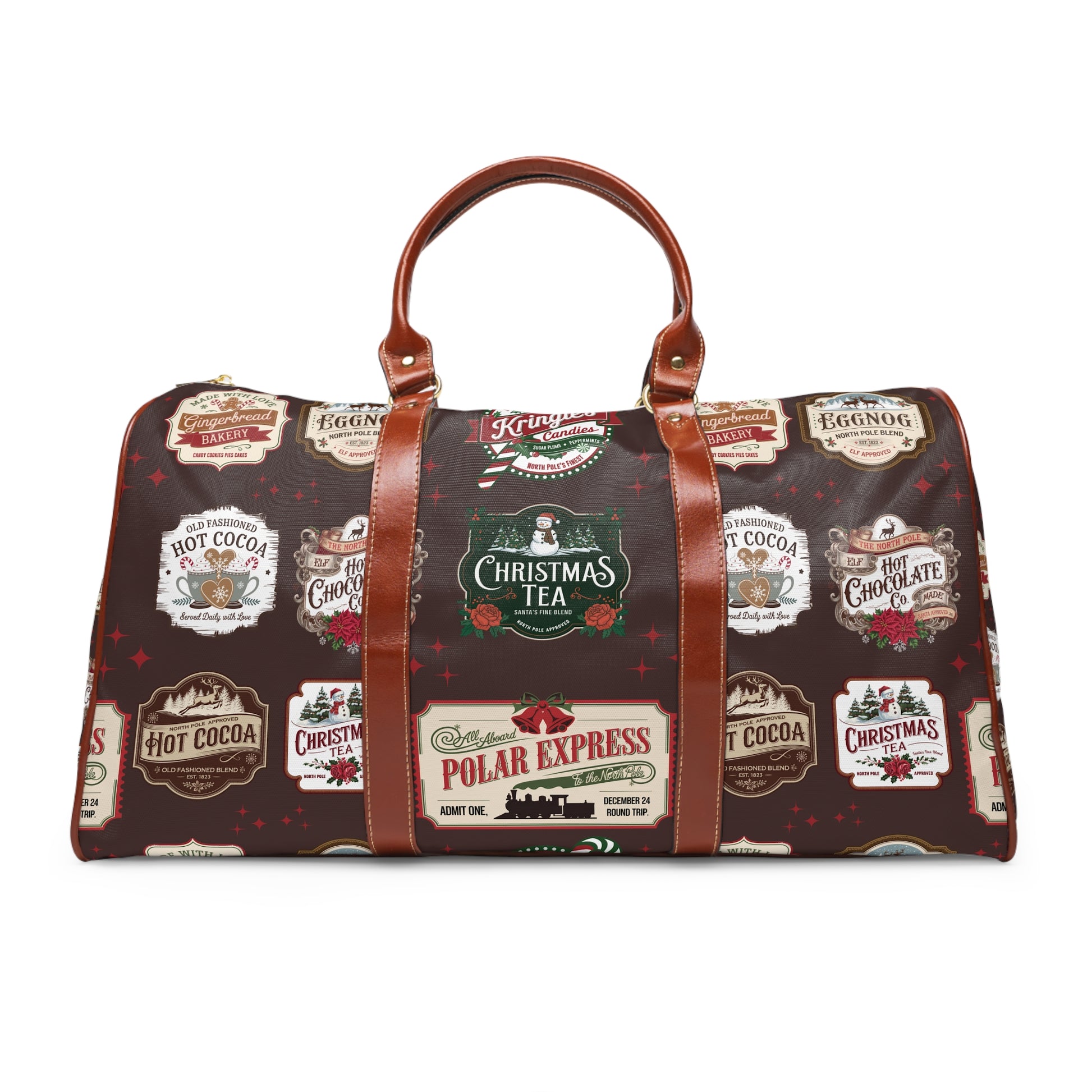 Retro Christmas Signs Travel Bag Perfect for Holiday Trips & Weekend Getaways Stylish & Durable Overnight Bag with Vintage-Inspired Holiday Design for Festive Travel - MRSBYVALLE