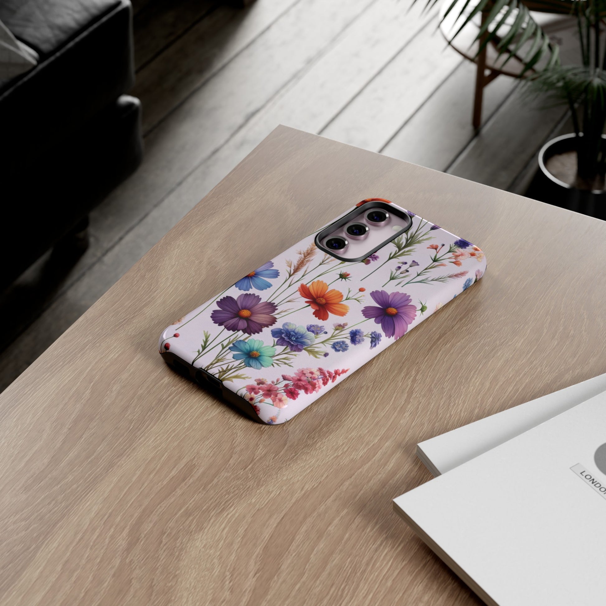 Lavender Wildflowers Protective Phone Case Gift for Her Phone 15, Samsung iPhone Samsung Gift for Her Case iPhone 15, Samsung iPhone Samsung Accessory Gift for Her.