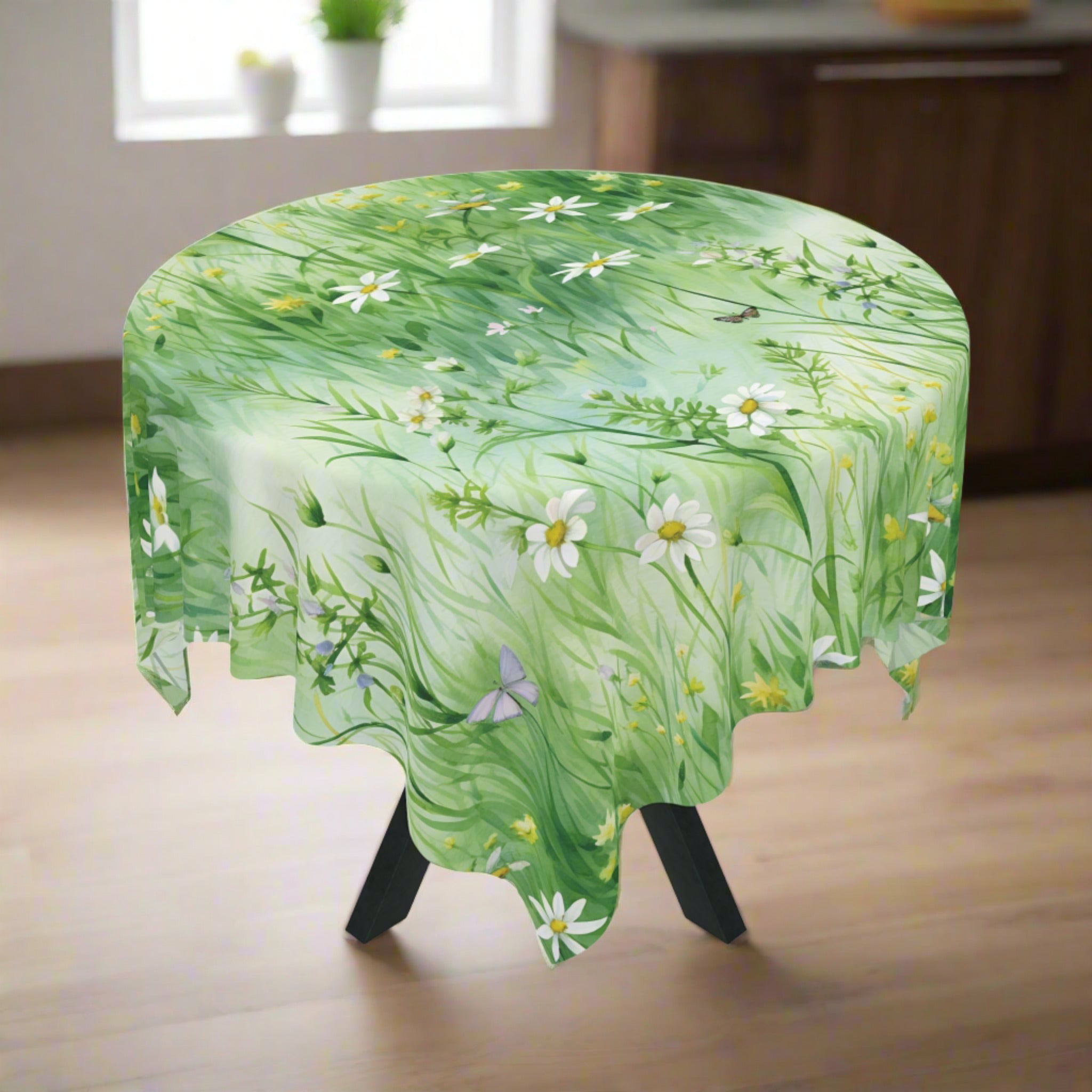 Beautiful Watercolor Grassing Daisy Coffee Tablecloth Durable Table Cover, Perfect Gift for Housewarming, Parties, and Weddings all Events and Occasions - MRSBYVALLE