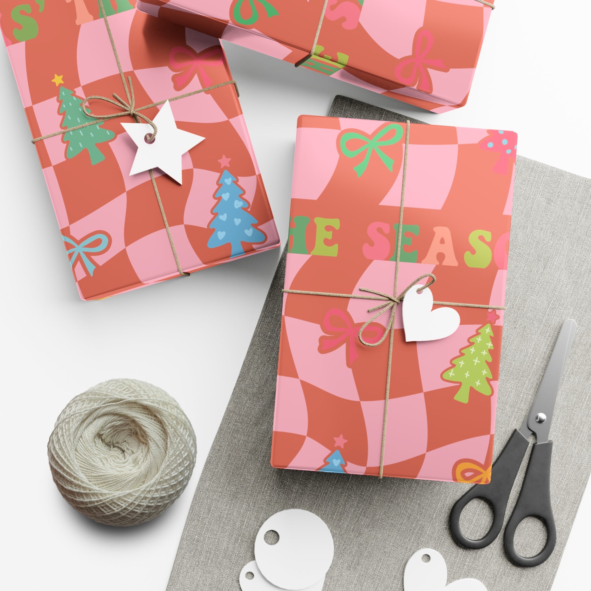 Retro Boho Wrapping Paper Festive Holiday Gift Wrap with Perfect for Christmas Presents, Crafting, Holiday Decor Premium Quality Perfect for Gift - MRSBYVALLE