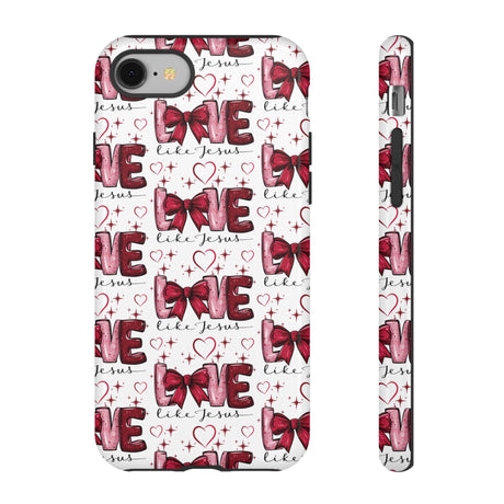 Love Like Jesus Red Bows and Hearts—Tough, Faithful Phone Cases & Religious iPhone Accessories: Protect Your Device & Show Your Faith
