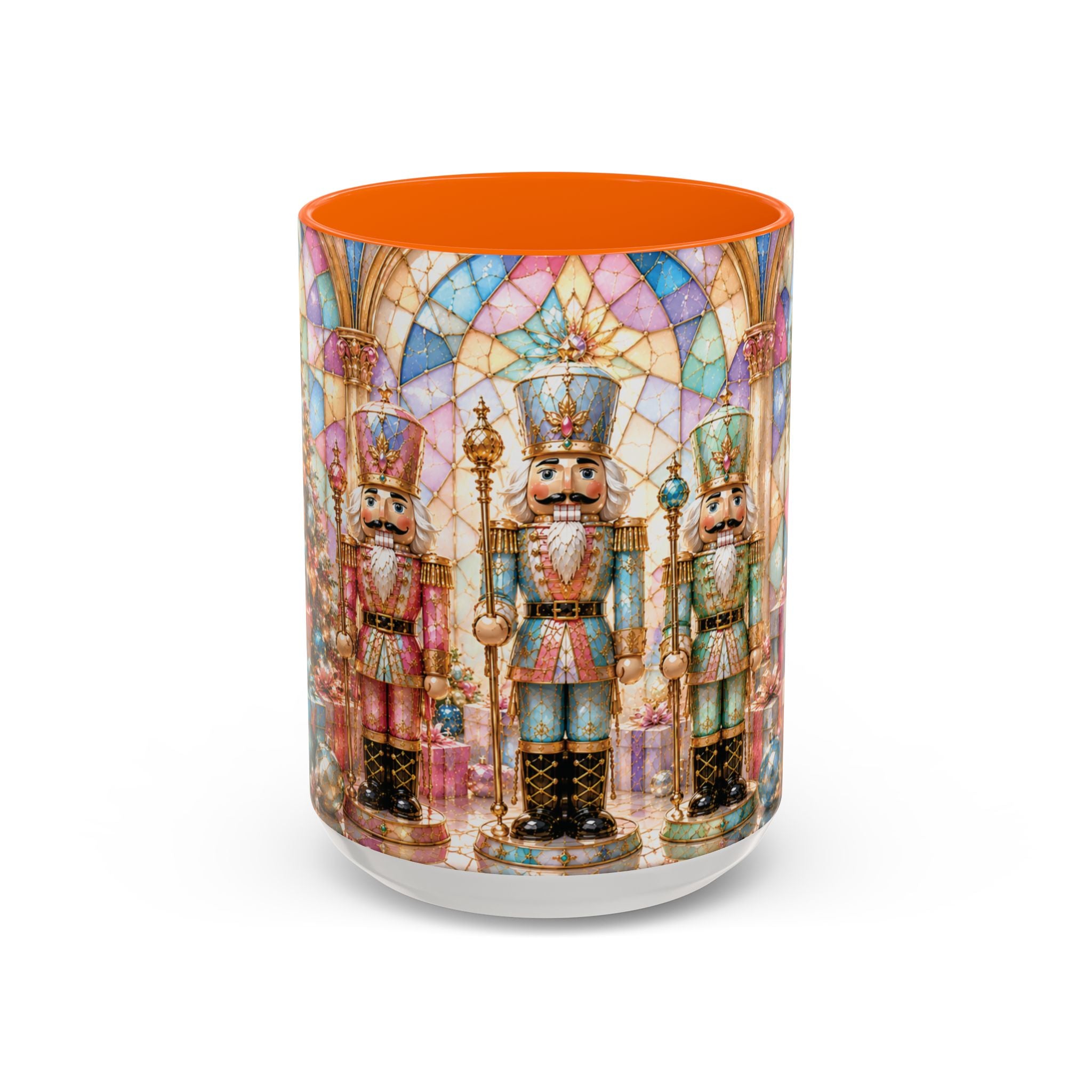 Nutcracker Christmas Coffee Mug – Festive Stained-Glass Holiday Accent Cup (11/15oz) Gift for Her