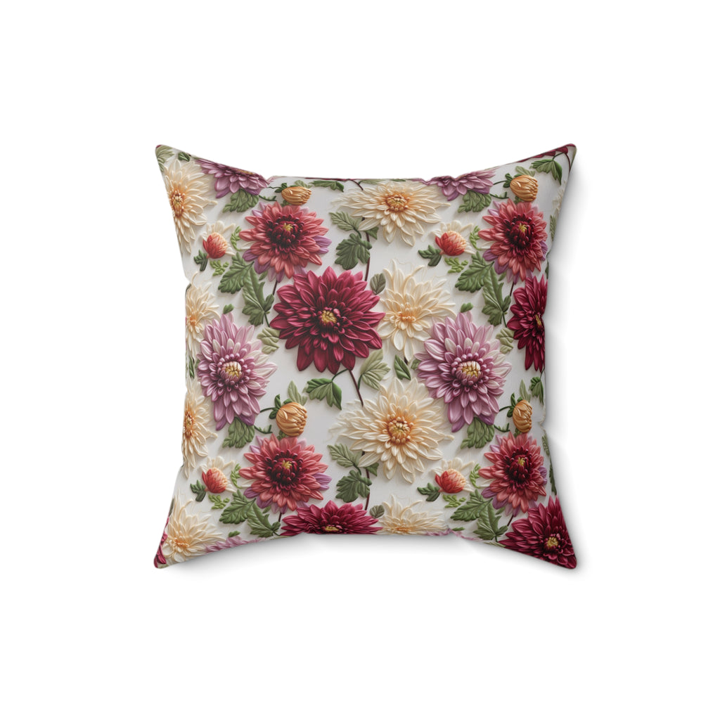 Elegant Fall Floral Square Pillow Autumn-Inspired Home Decor Accent Cozy, Double-Sided Print | Perfect for Sofas, Beds, and Living Bridal Shower - MRSBYVALLE