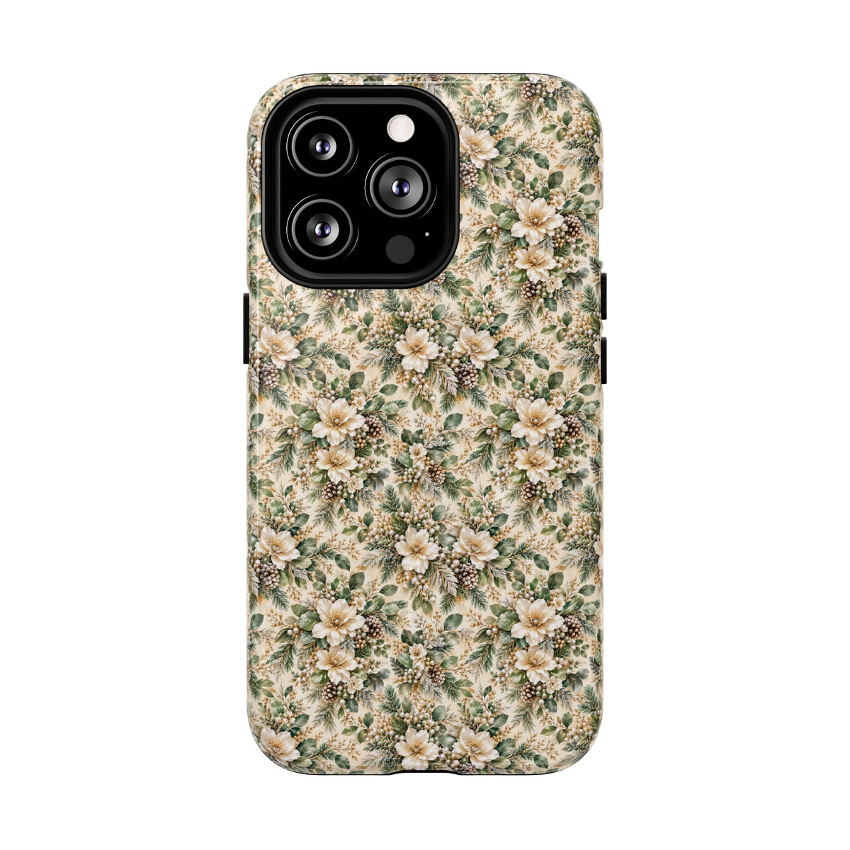 Sage Green & Champagne Floral MagSafe Tough Phone Case
