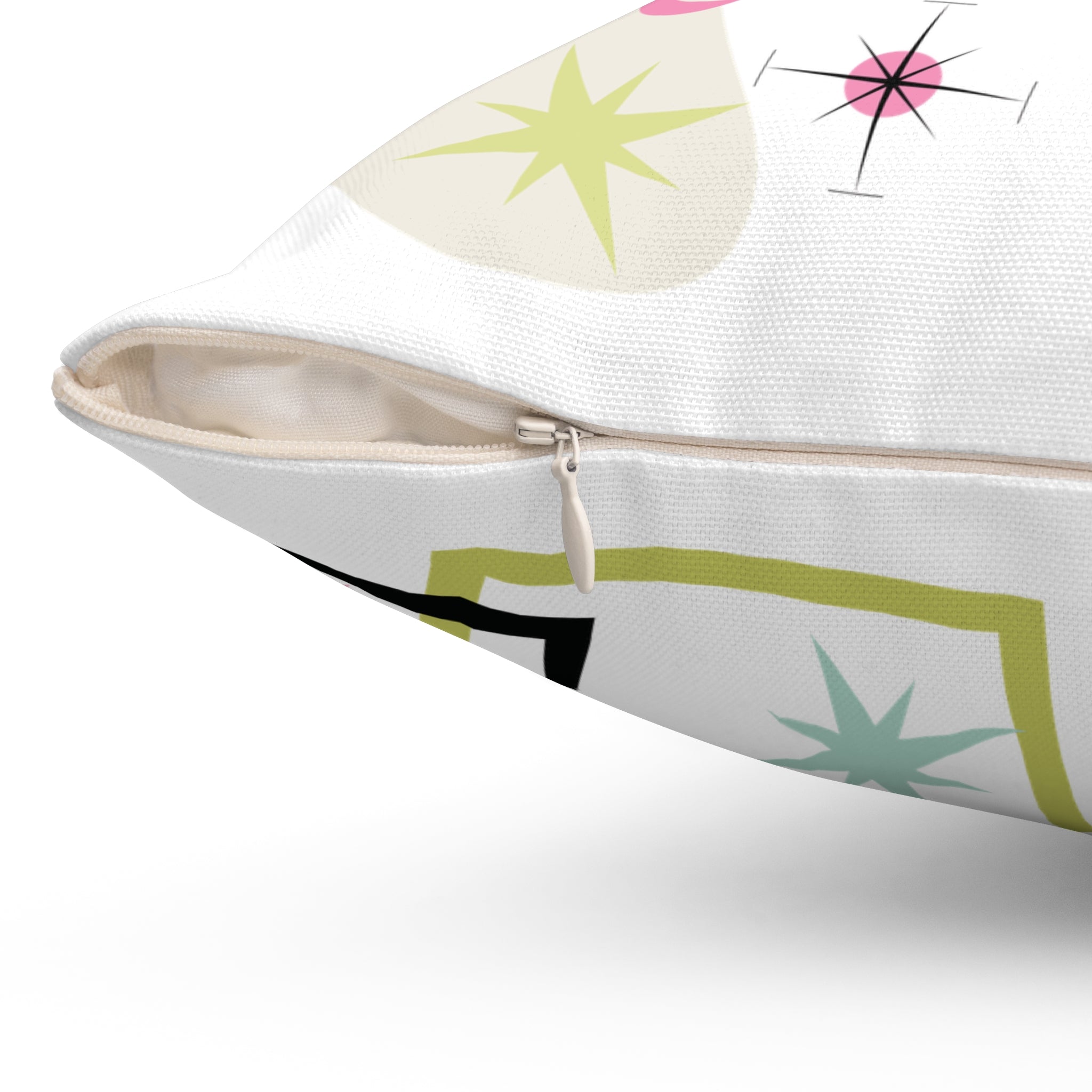 Mid-Century Modern Atomic Kitty Cats Square Pillow – Retro 50s Pastel Design, Vintage-Inspired Home Decor for a Chic & Cozy Touch!  Perfect for Home Decor & Gifting Sofa Decor 100% Polyester with Double-Sided Print