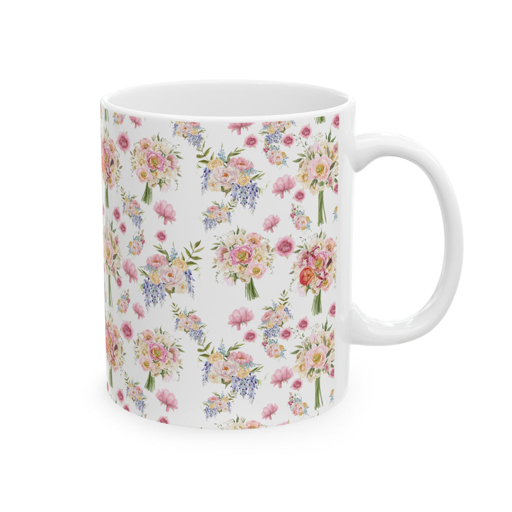 Pastel Wildflower Coffee Ceramic Mugs Perfect for Your Morning Brew | 11 oz & 15 oz Sizes Floral Mug for Tea, Cocoa, and More Unique Bohemian Design Gift for Nature Lovers - MRSBYVALLE