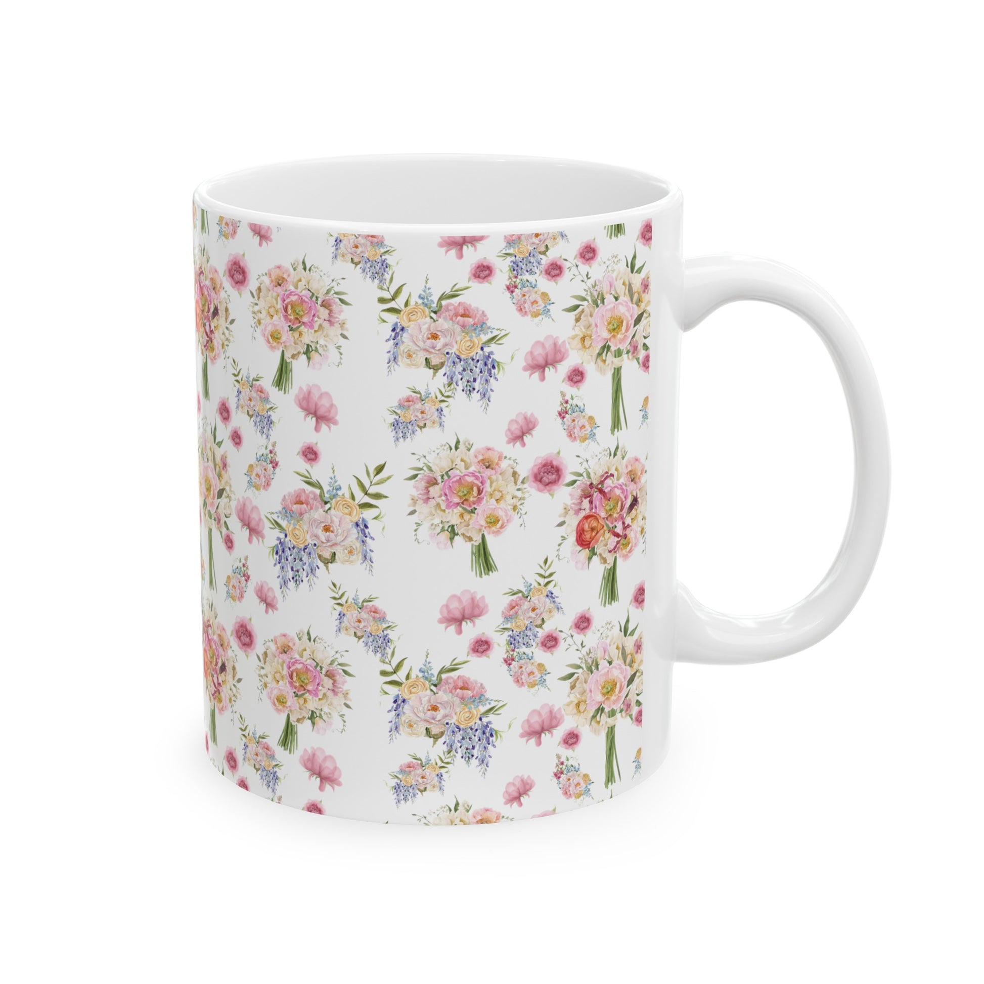 Pastel Wildflower Coffee Ceramic Mugs Perfect for Your Morning Brew | 11 oz & 15 oz Sizes Floral Mug for Tea, Cocoa, and More Unique Bohemian Design Gift for Nature Lovers - MRSBYVALLE