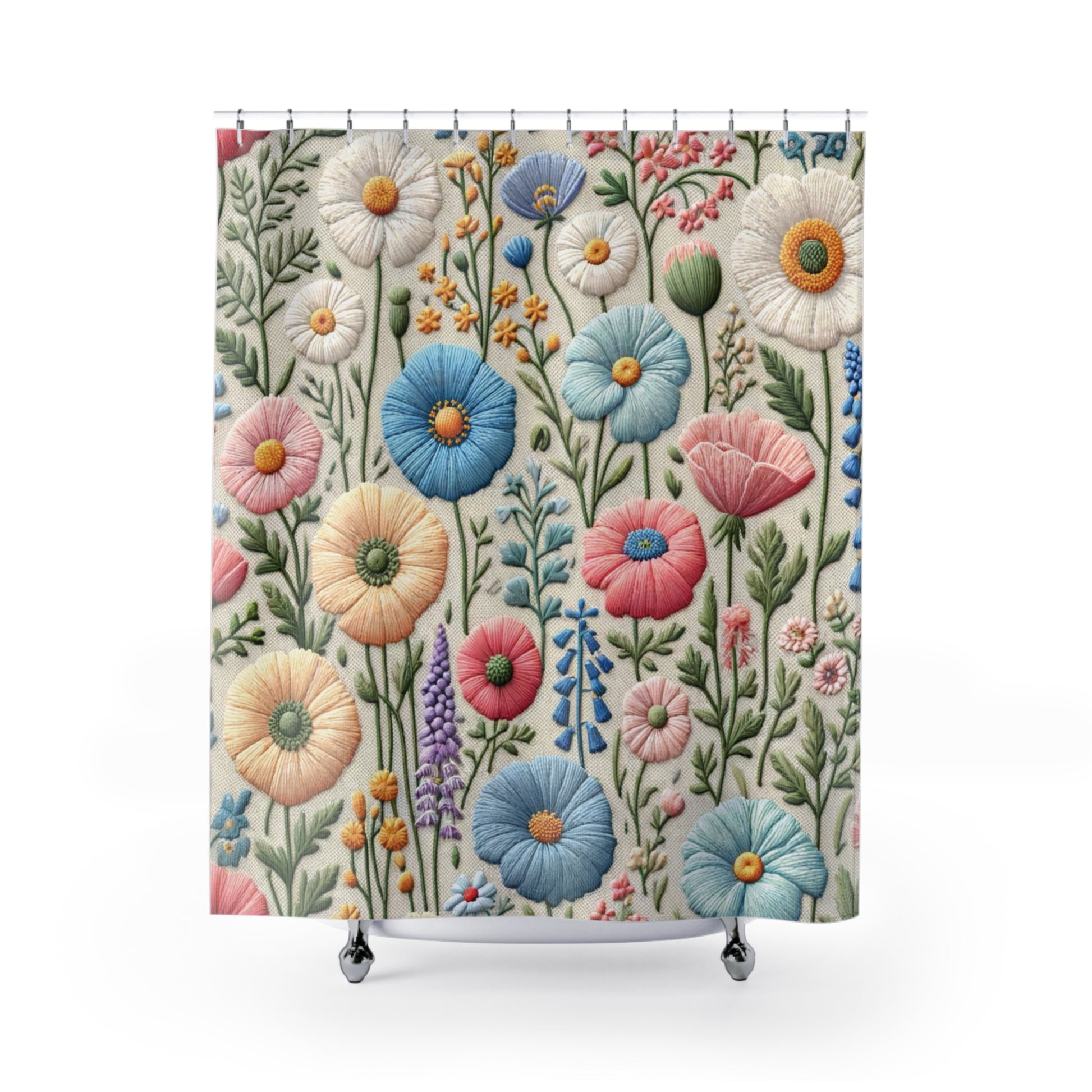 New House Bright Floral Shower Curtain Luxurious Bathroom Decor, Ideal Housewarming Wedding Gift for Mom Bridal Shower Gift Newlywed.