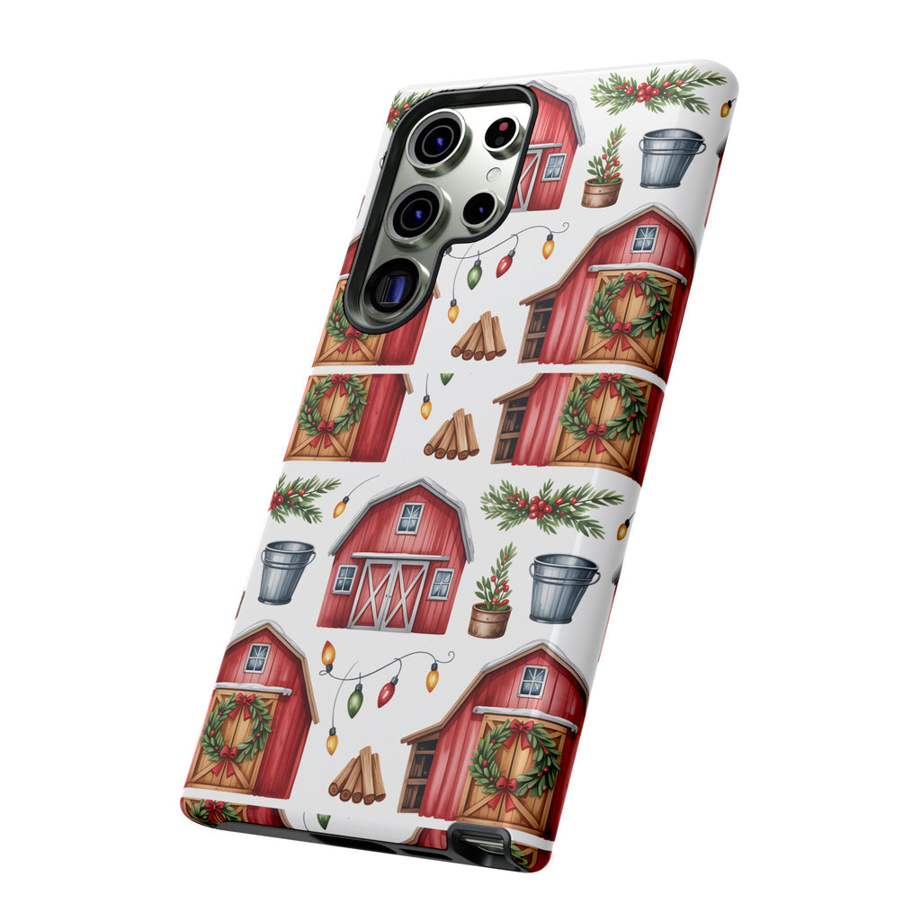 Farmhouse Christmas Design Phone Case - Stylish, Protective Cover for All Models Gift for Mom Accessory Gift for Her