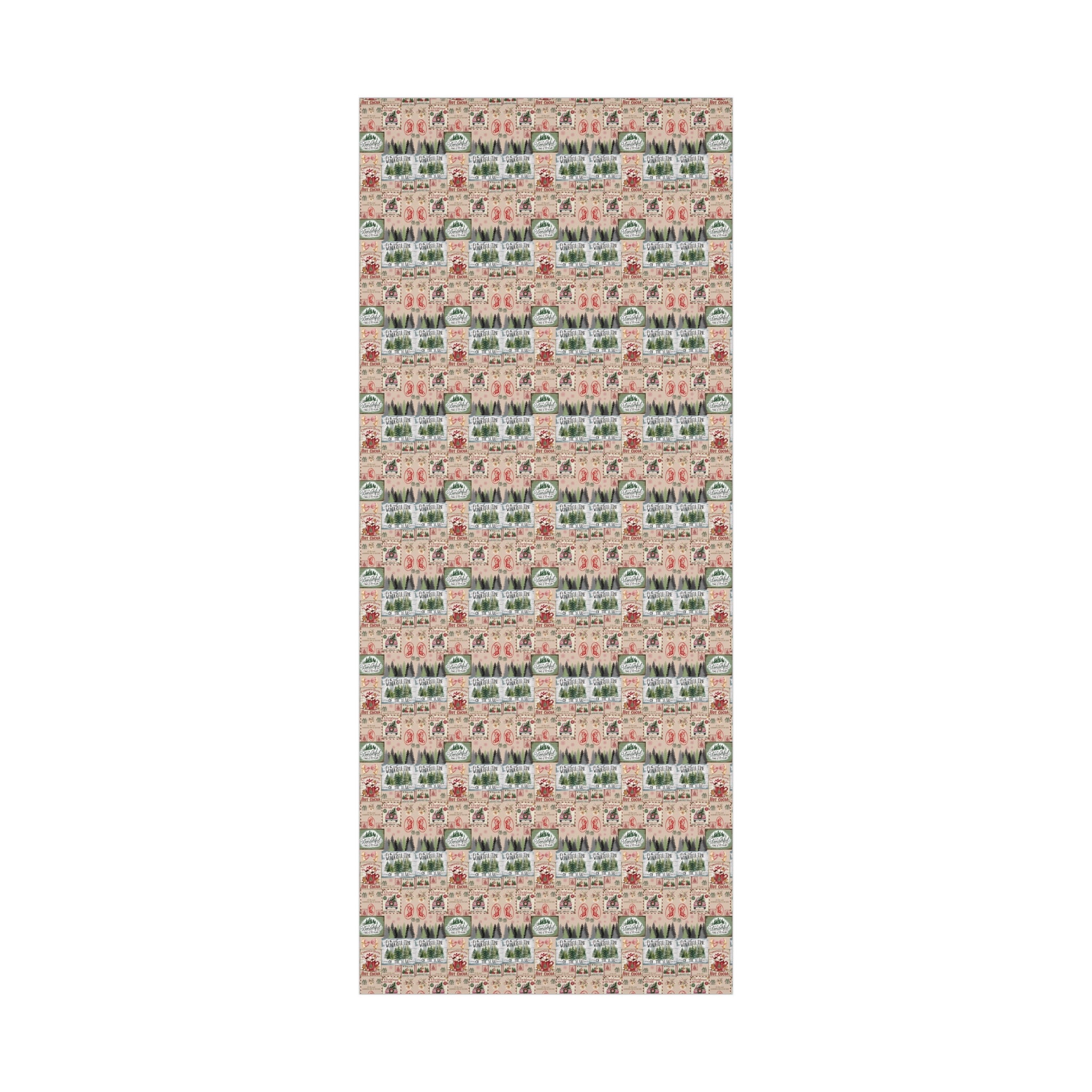 Christmas Wrapping Paper with Vintage Stamps Design  Perfect for Unique Holiday Gift Wrapping Premium Quality Gift Wrap for Luxurious Presentation - MRSBYVALLE