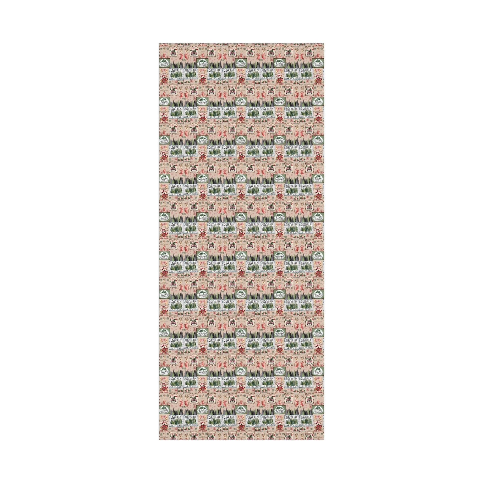 Christmas Wrapping Paper with Vintage Stamps Design  Perfect for Unique Holiday Gift Wrapping Premium Quality Gift Wrap for Luxurious Presentation - MRSBYVALLE