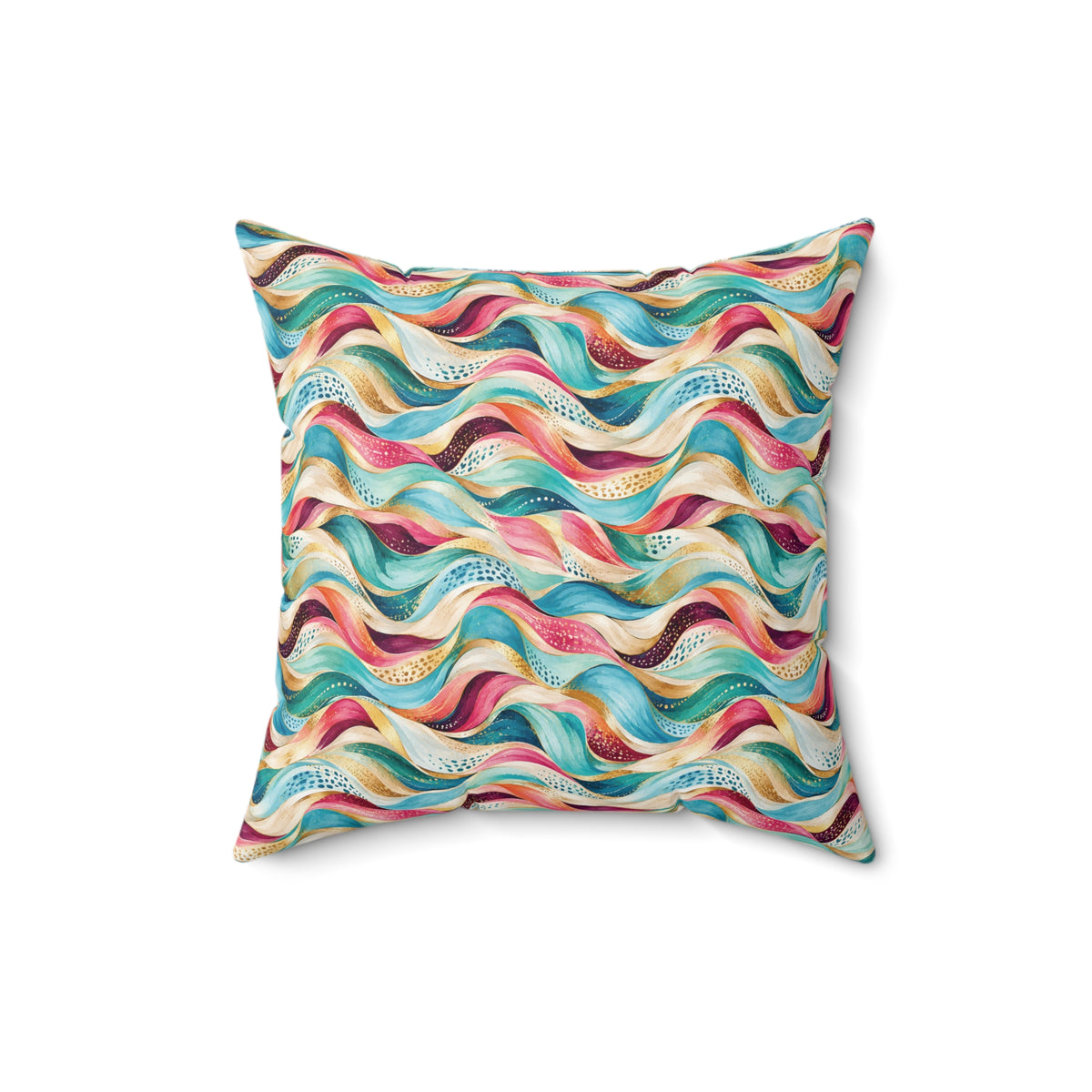 Colorful Abstract Wave Throw Pillow