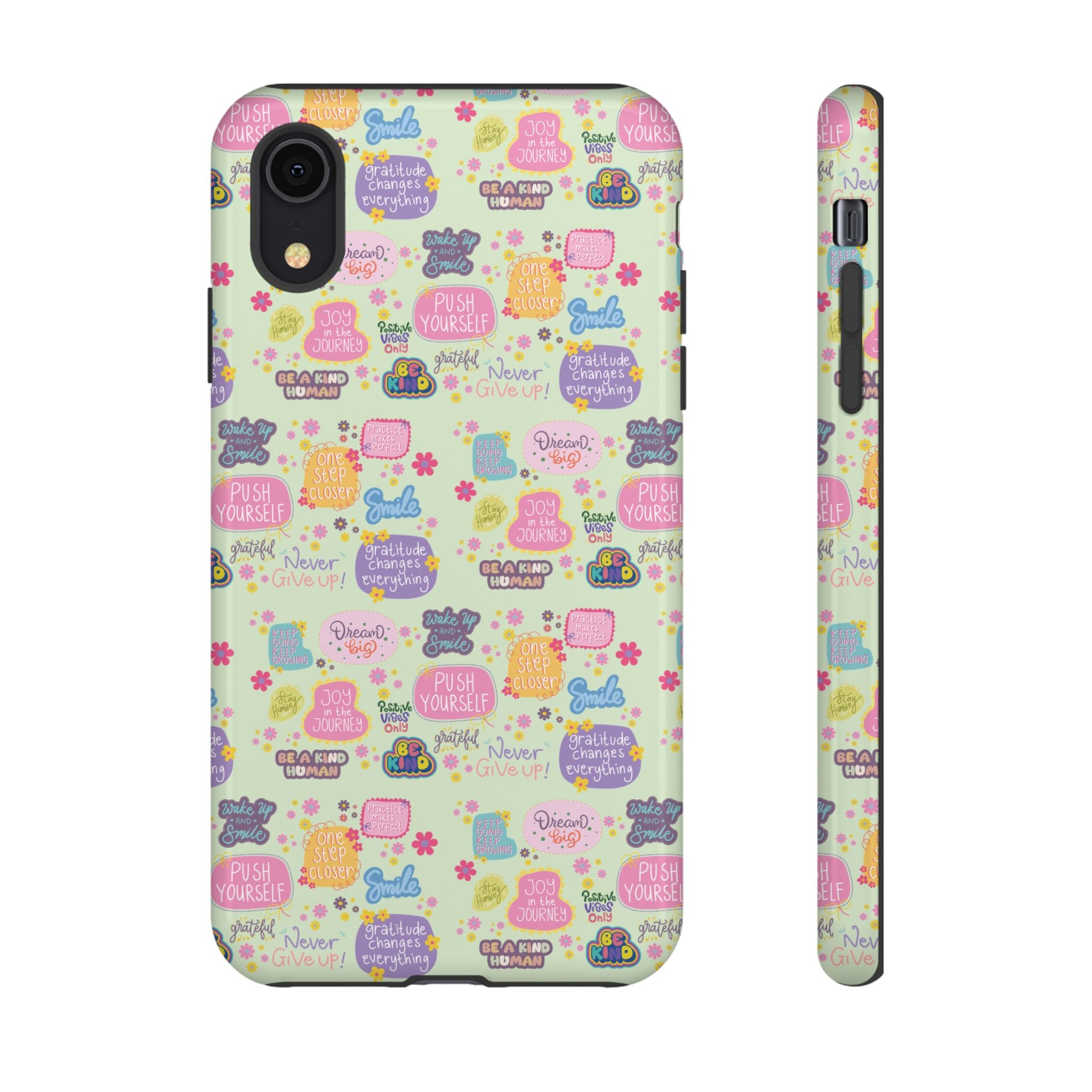 Good Vibes Only Protective Phone Case  Shockproof Slim Aesthetic Motivational Quote Cover, Positive Affirmation Gift for Mom, Teens & Besties | iPhone & Galaxy