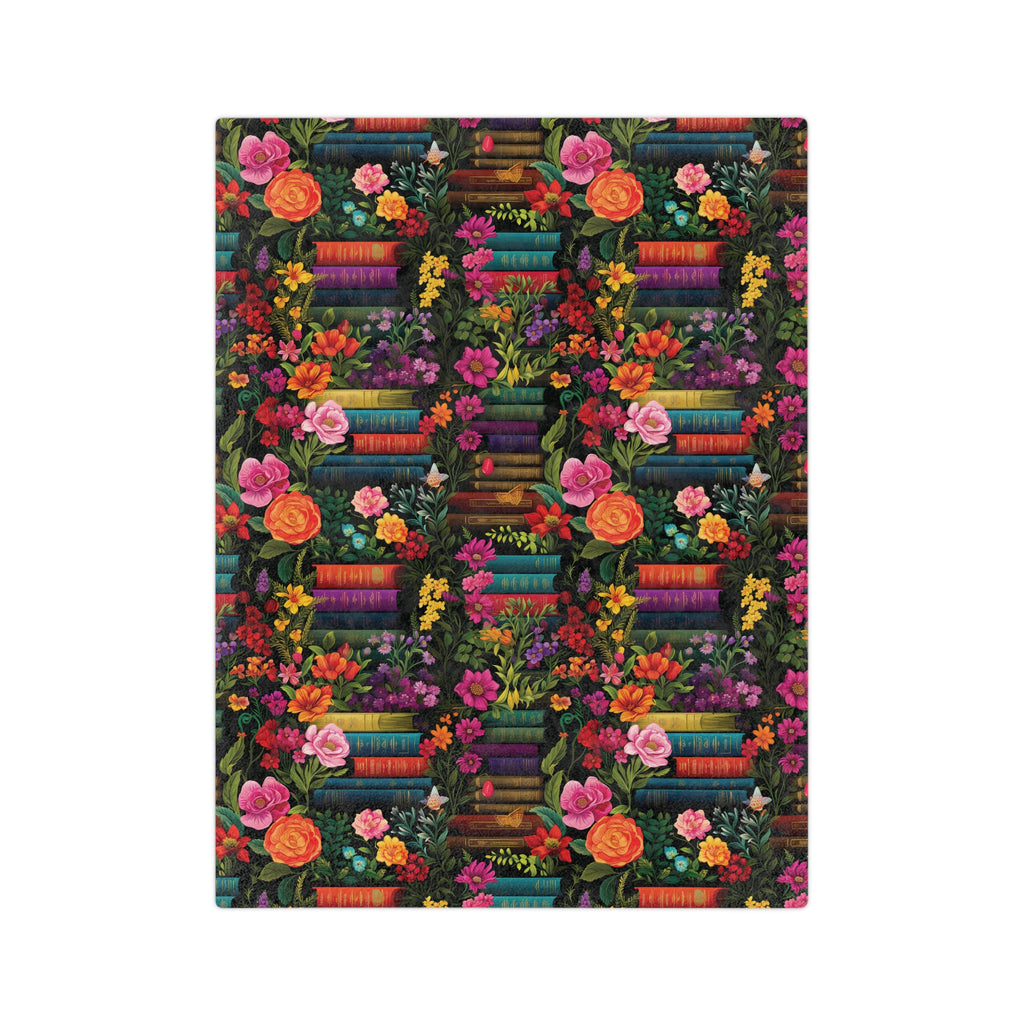 Ultra-Soft Minky Blanket Cozy Comfort Throw Books and Floral Design – Perfect for Reading Nooks and Bedrooms Plush Microfiber for Maximum Comfort Blanket, Perfect for Snuggling Decor, Cozy All-Season Warmth,Housewarming Gift Throw - MRSBYVALLE