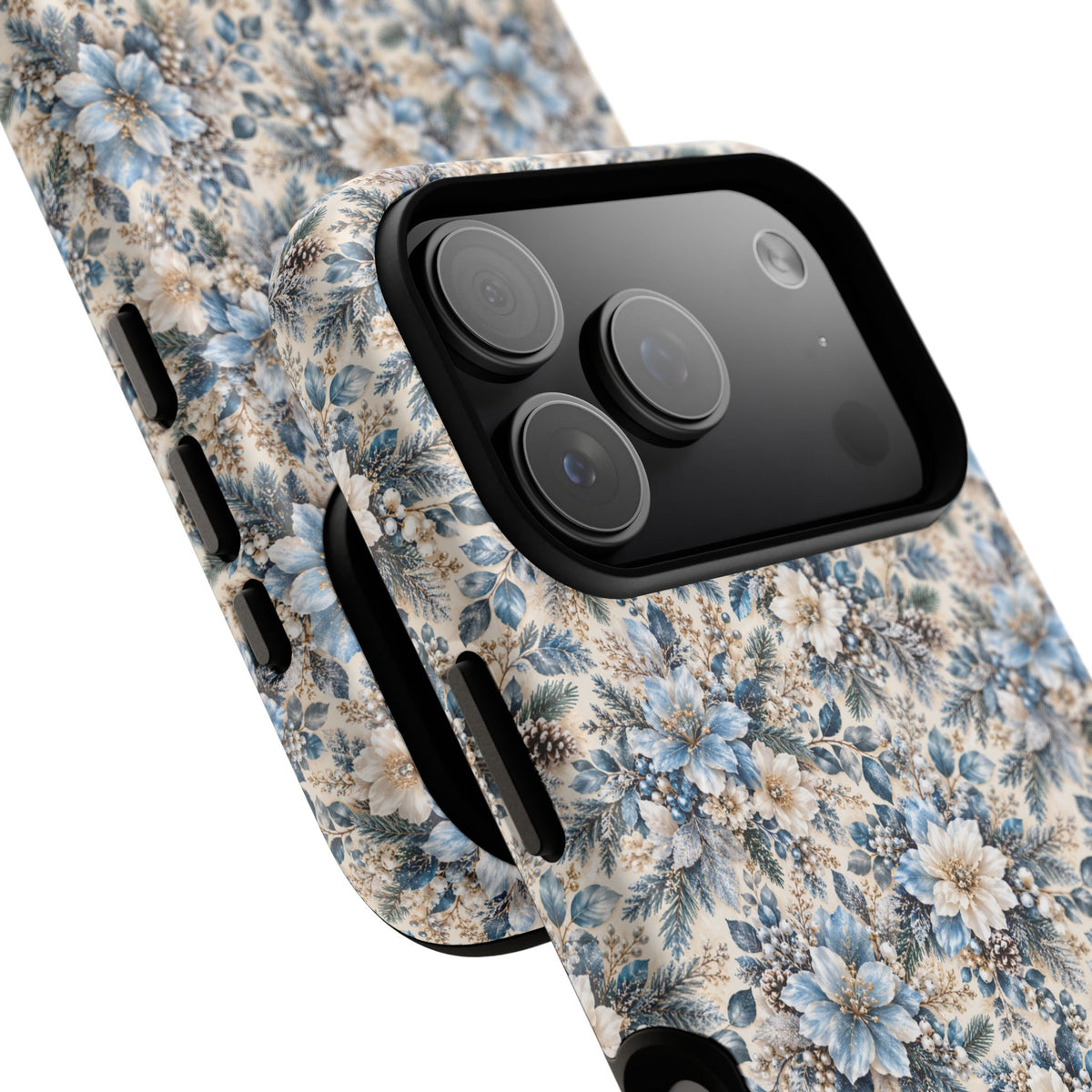 Icy Blue Floral MagSafe Tough Phone Case