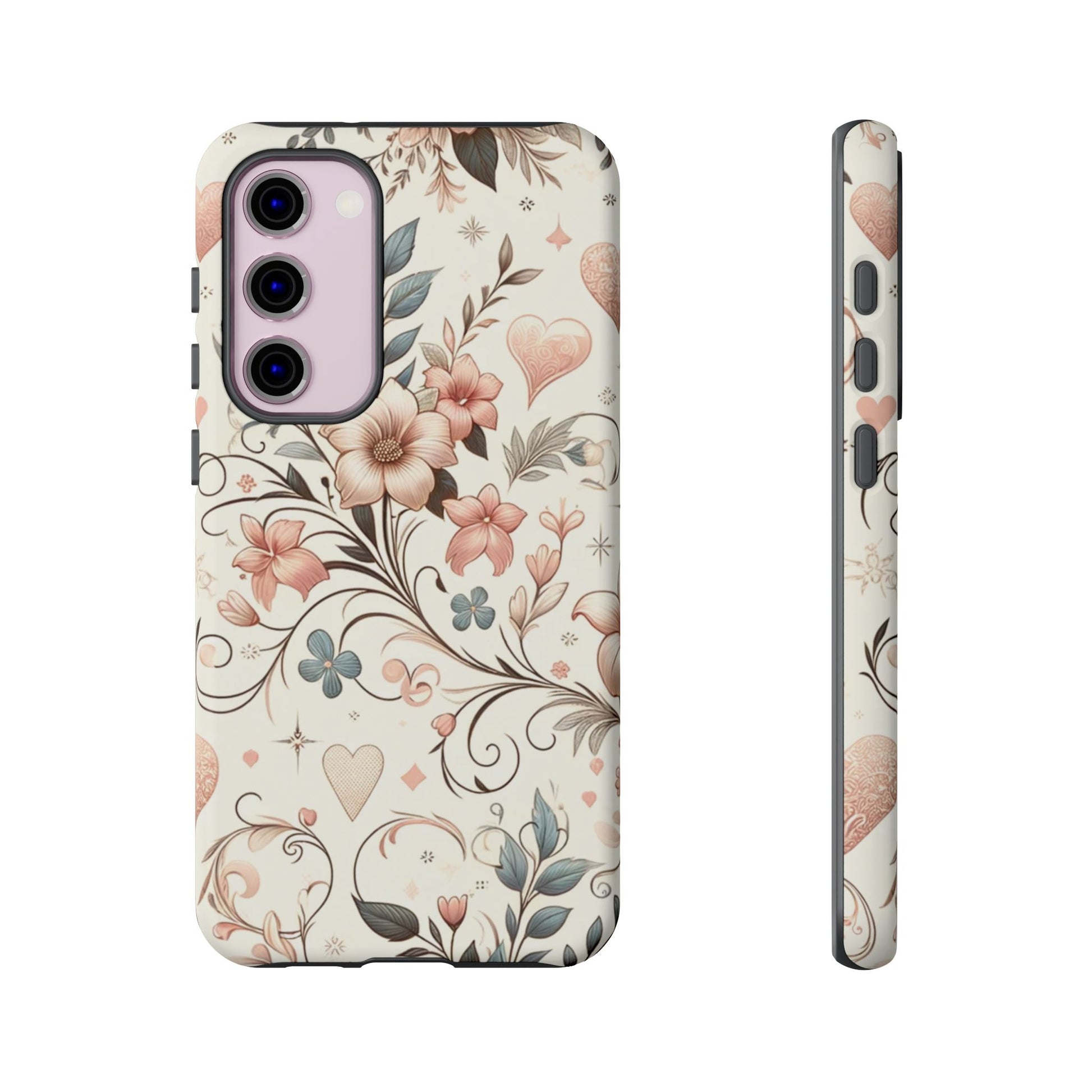 Floral Design Luxury Phone Tough Case Floral Elegant Durable Stylish for Modern Devices iPhone 17, 16 15, Samsung iPhone Samsung Accessory Gift for Her