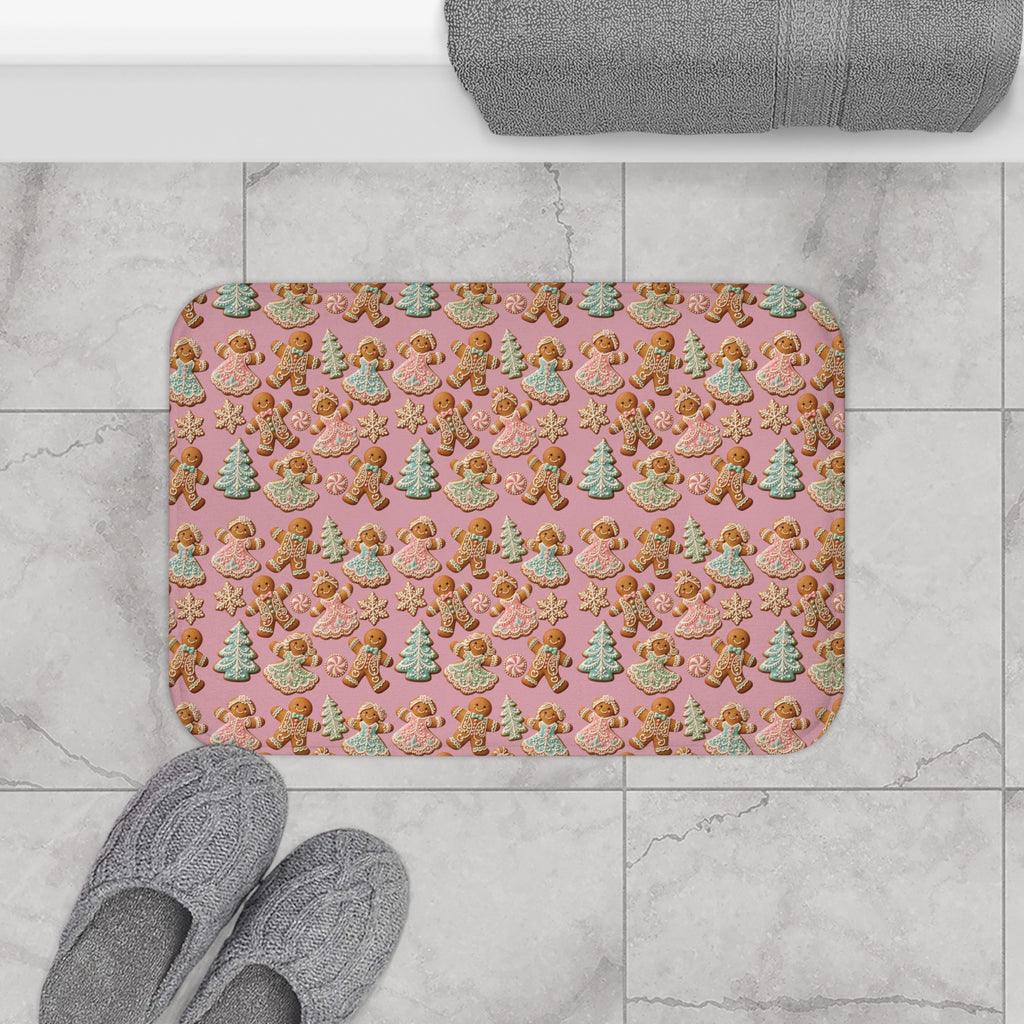 Gingerbread Cookies Pink Holiday Bath Mat update Bathroom